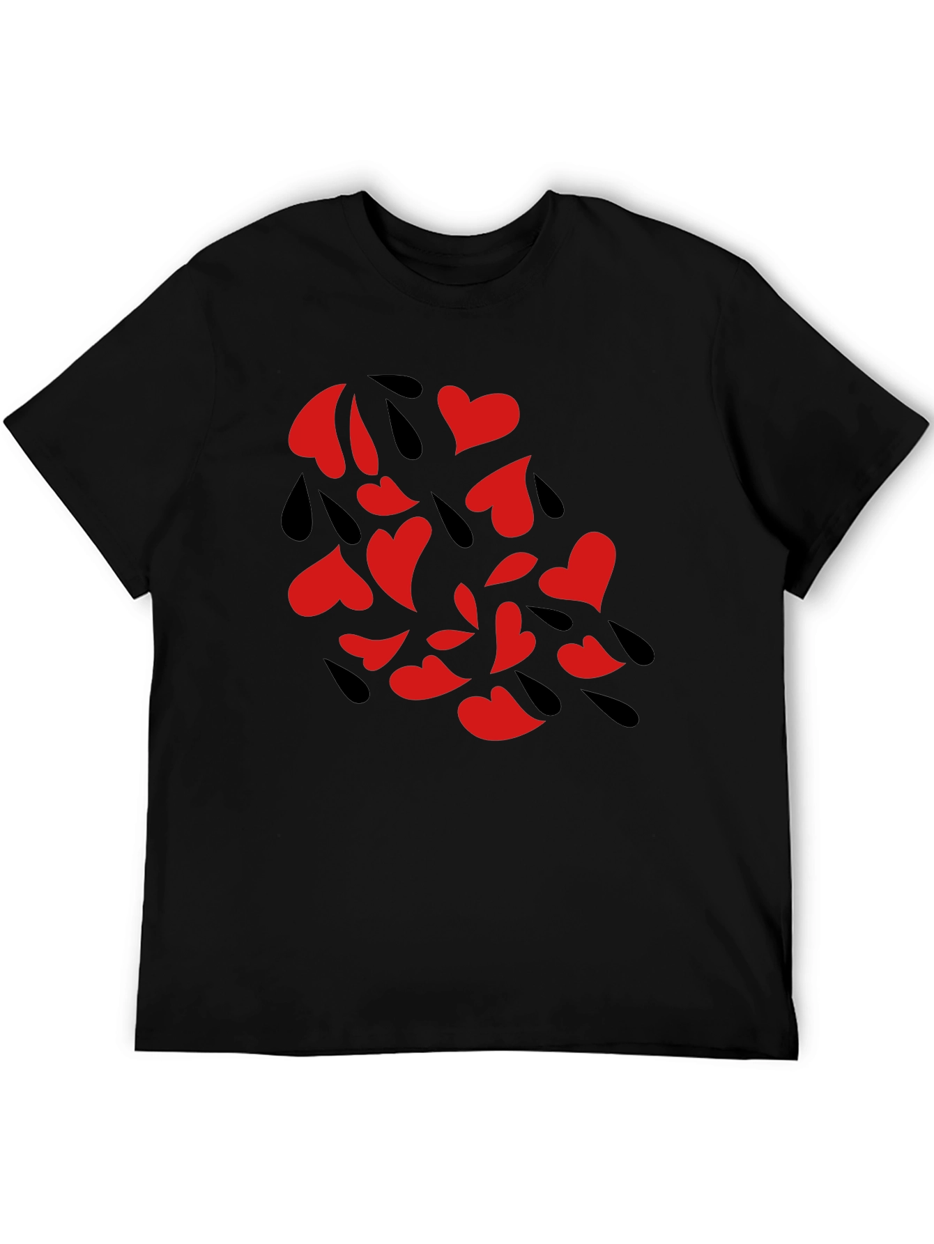 Heart Rain Graphic Black Tee