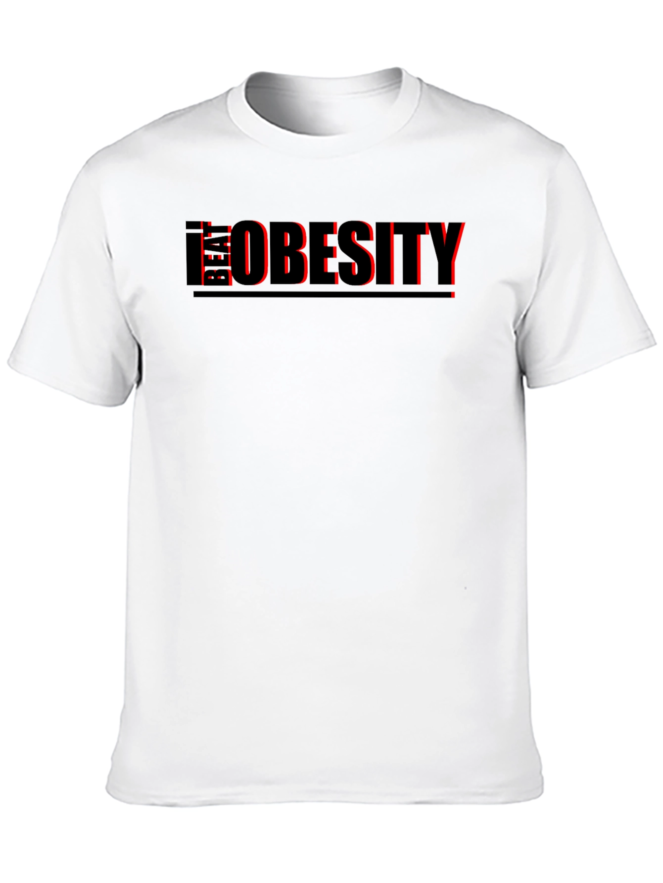 Beat Obesity T-Shirt - Black Graphic Tee