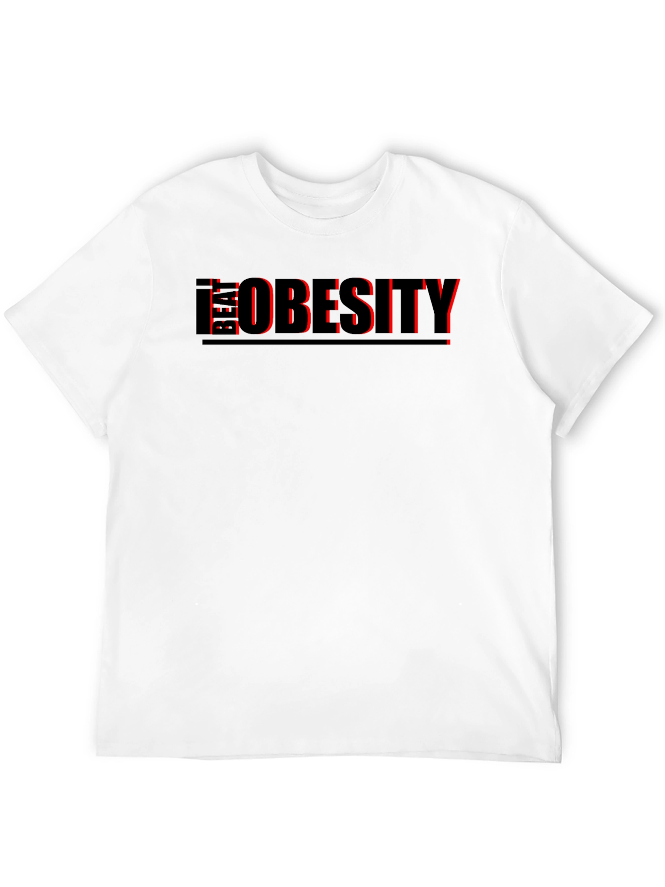 Beat Obesity T-Shirt - Black Graphic Tee