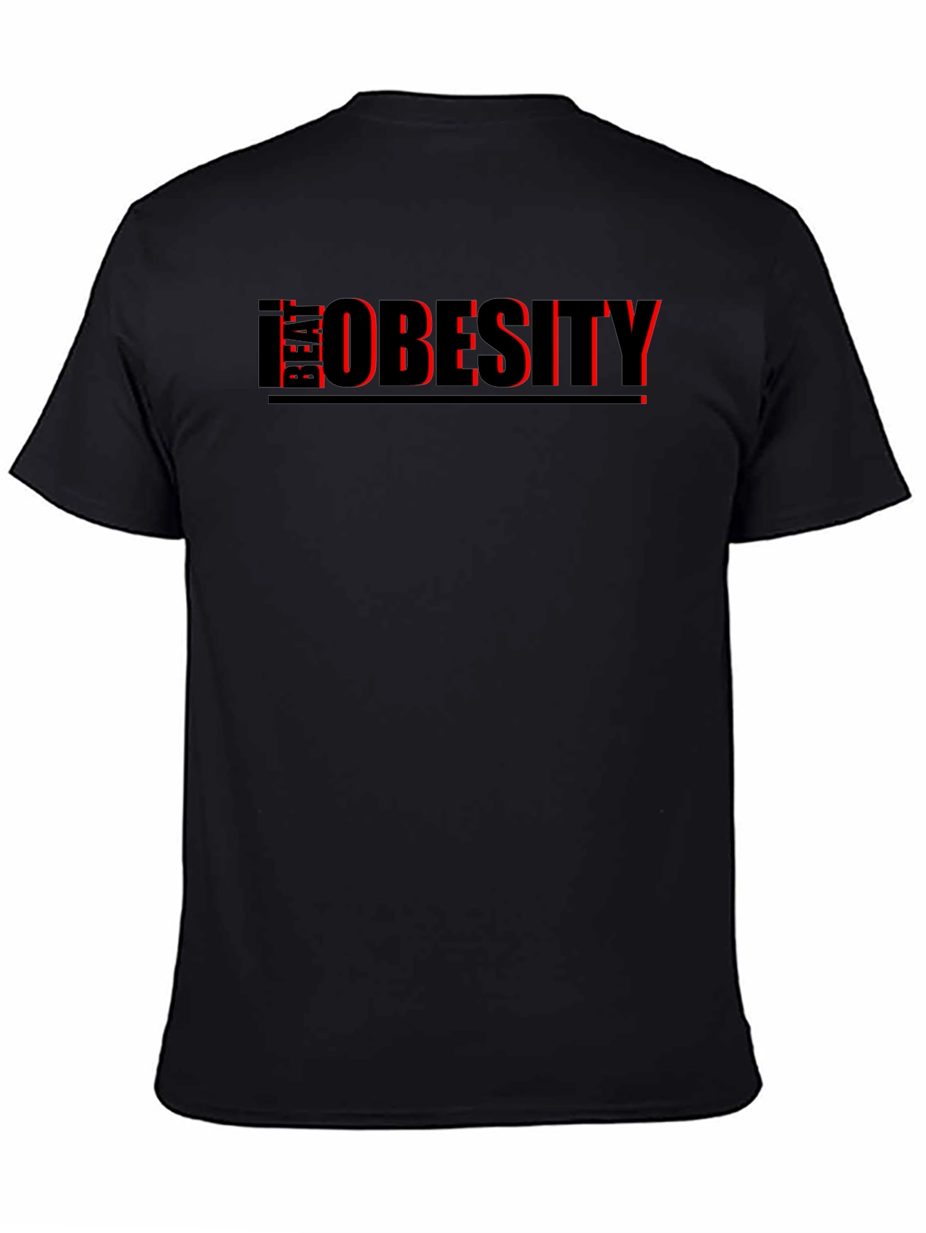 Beat Obesity T-Shirt - Black Graphic Tee