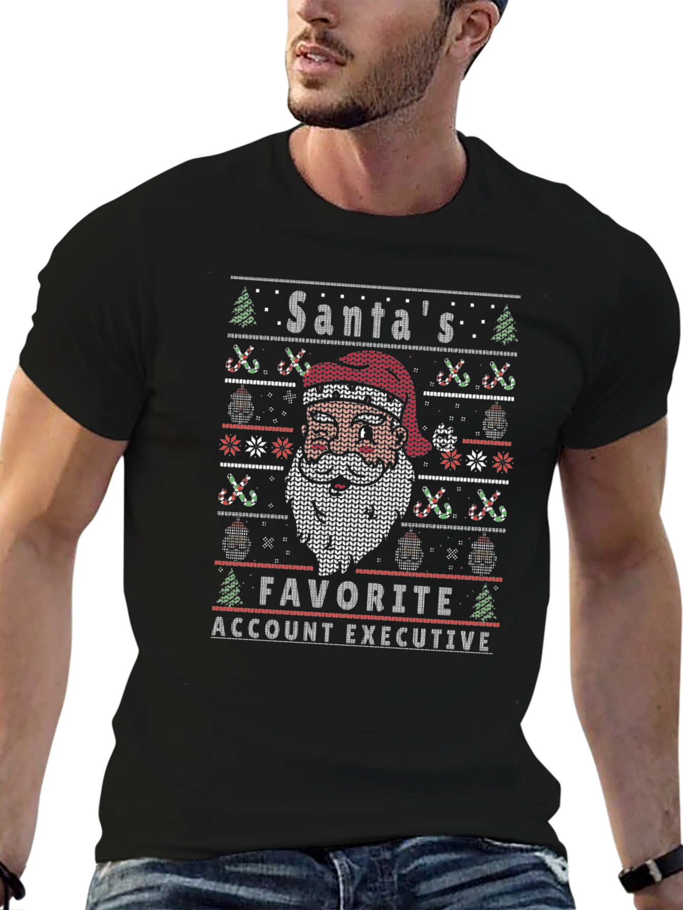 Santas Favorite Account Executive Ugly Christmas Sweater T-Shirt