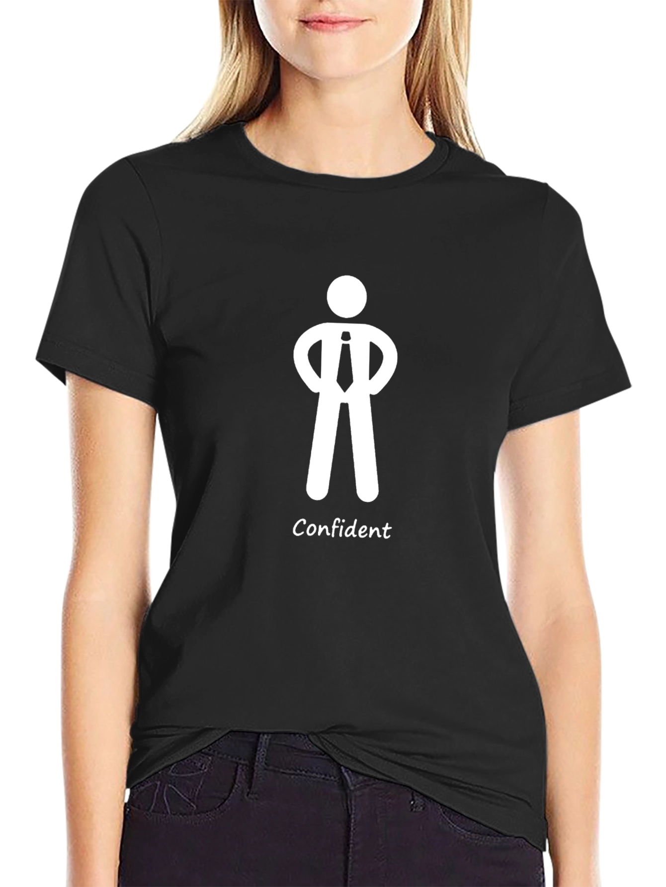 Confident Man Graphic Tee - Black