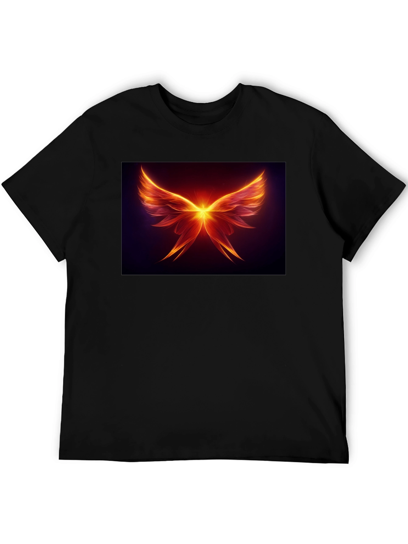 Fiery Wings Graphic Tee - Black Cotton Blend