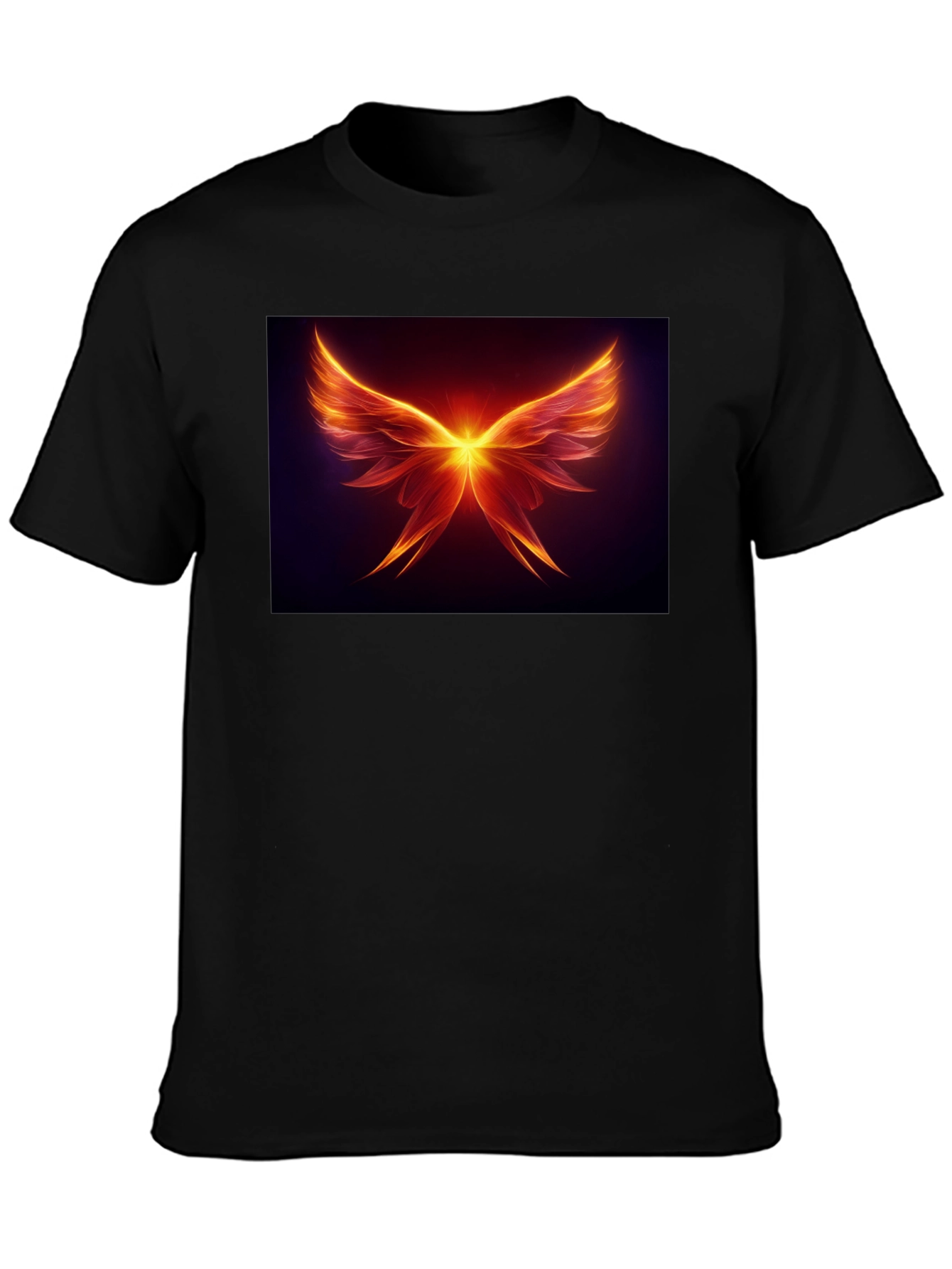 Fiery Wings Graphic Tee - Black Cotton Blend