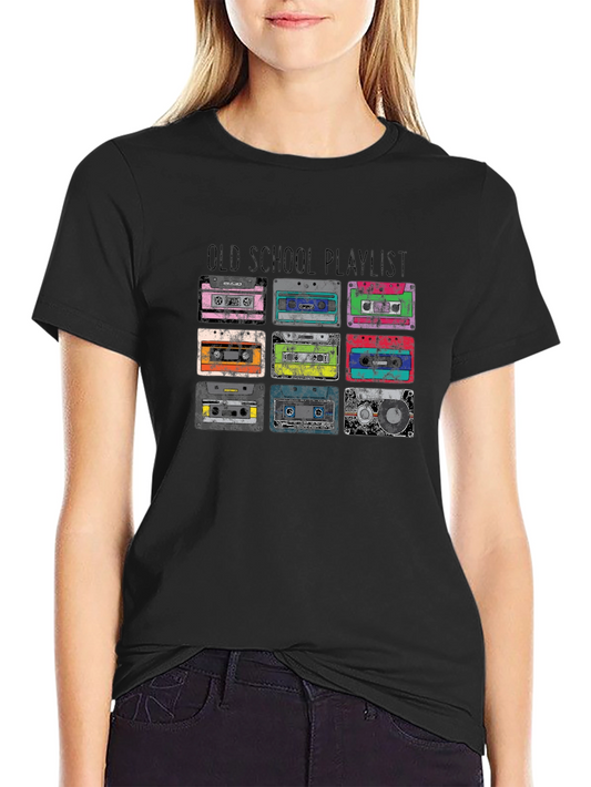 Old School Playlist Cassette T-Shirt - Retro Music Tee