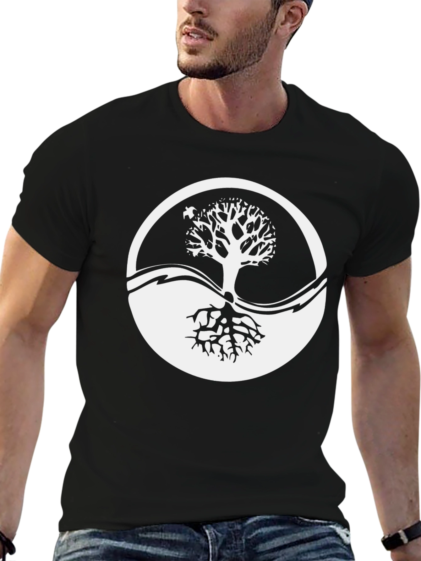 Yin Yang Tree Graphic Tee - Balance & Harmony