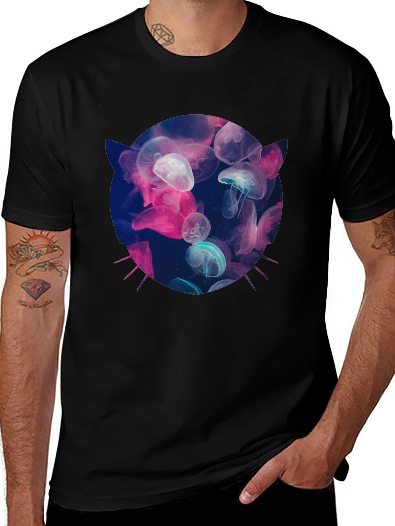 Jellyfish Cat T-Shirt - Unique Graphic Tee