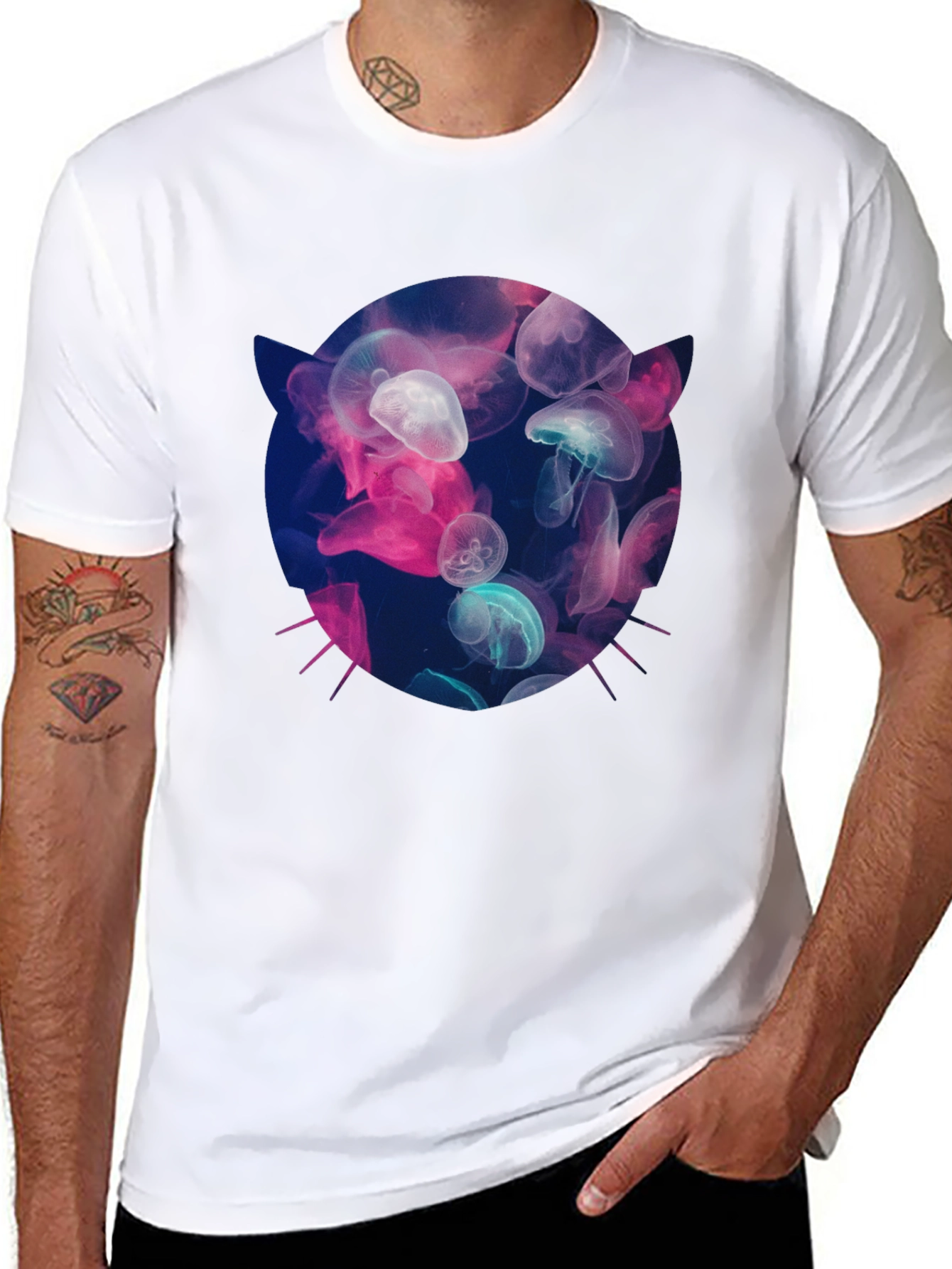 Jellyfish Cat T-Shirt - Unique Graphic Tee