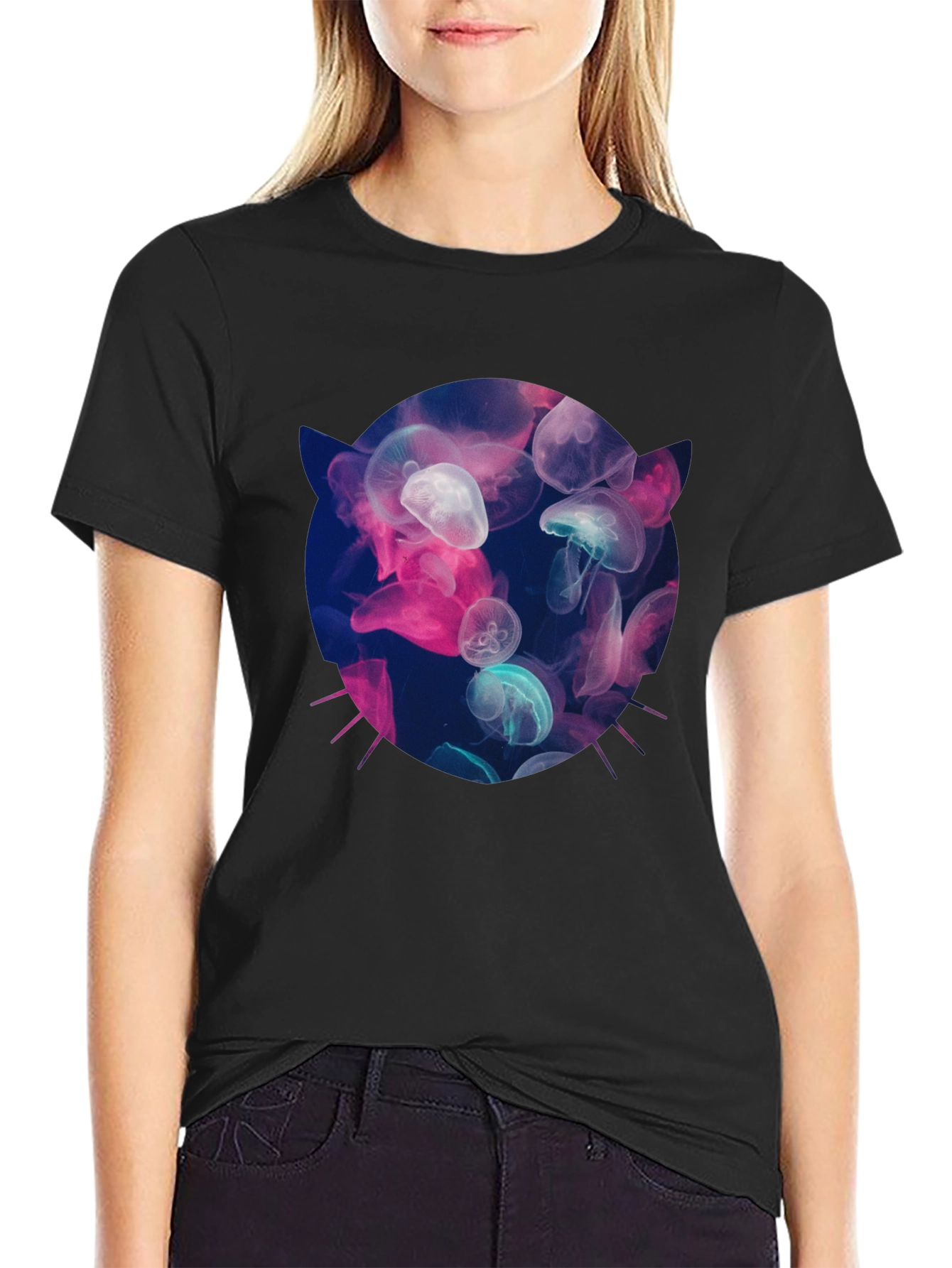 Jellyfish Cat T-Shirt - Unique Graphic Tee