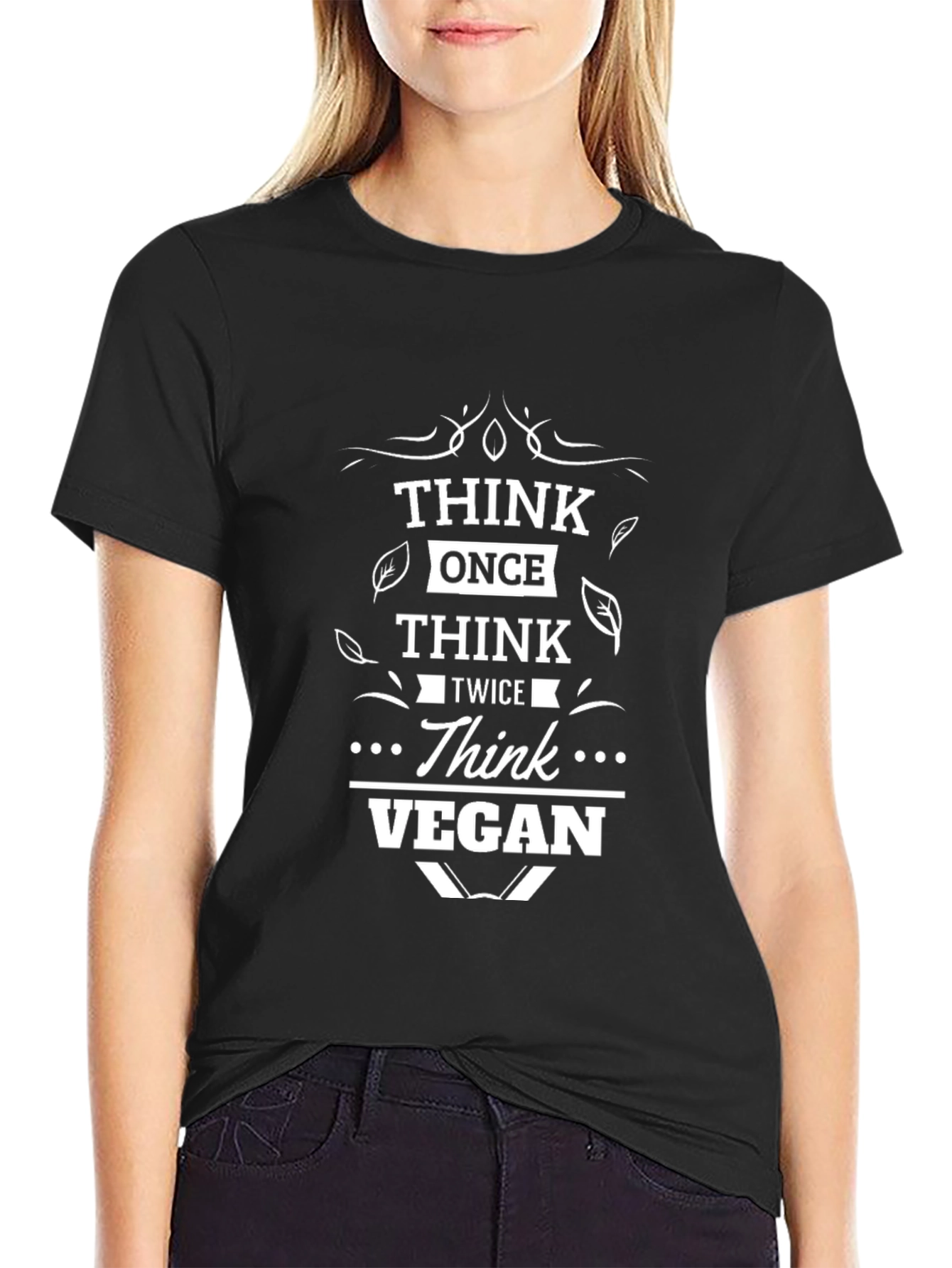 Think Vegan T-Shirt - Black Cotton Tee
