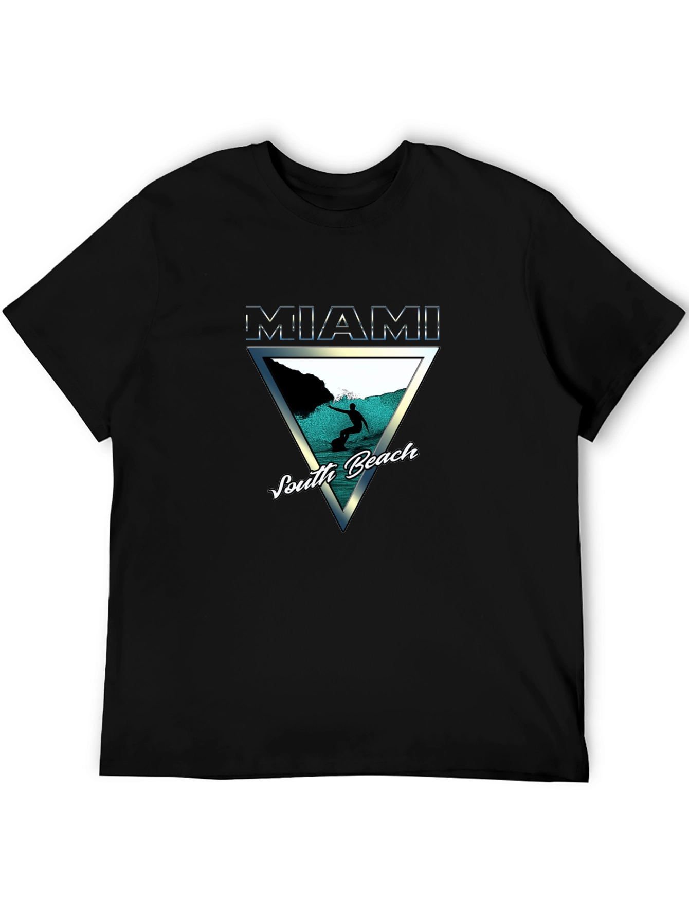 Miami South Beach Graphic Tee - Surfer Design