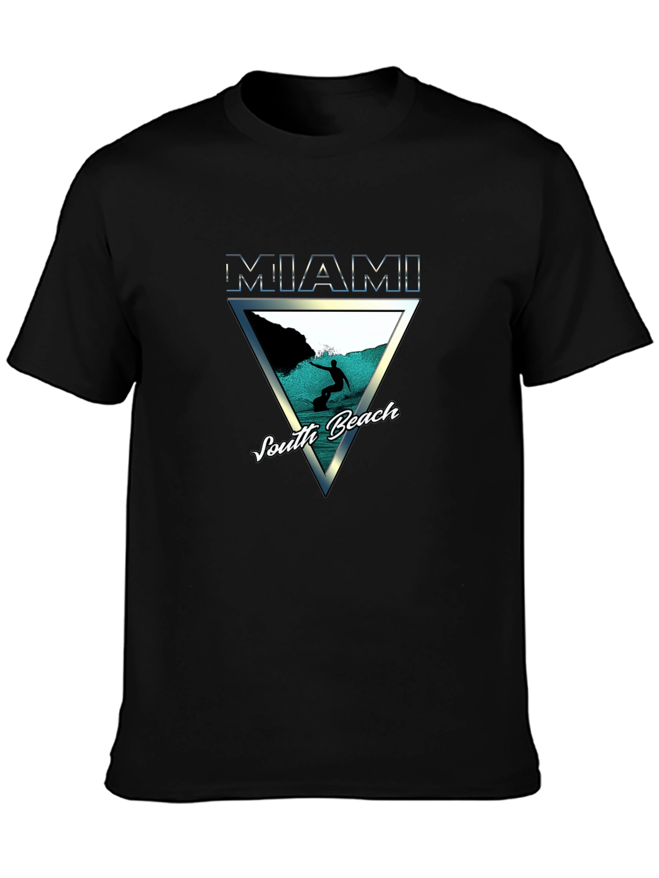 Miami South Beach Graphic Tee - Surfer Design