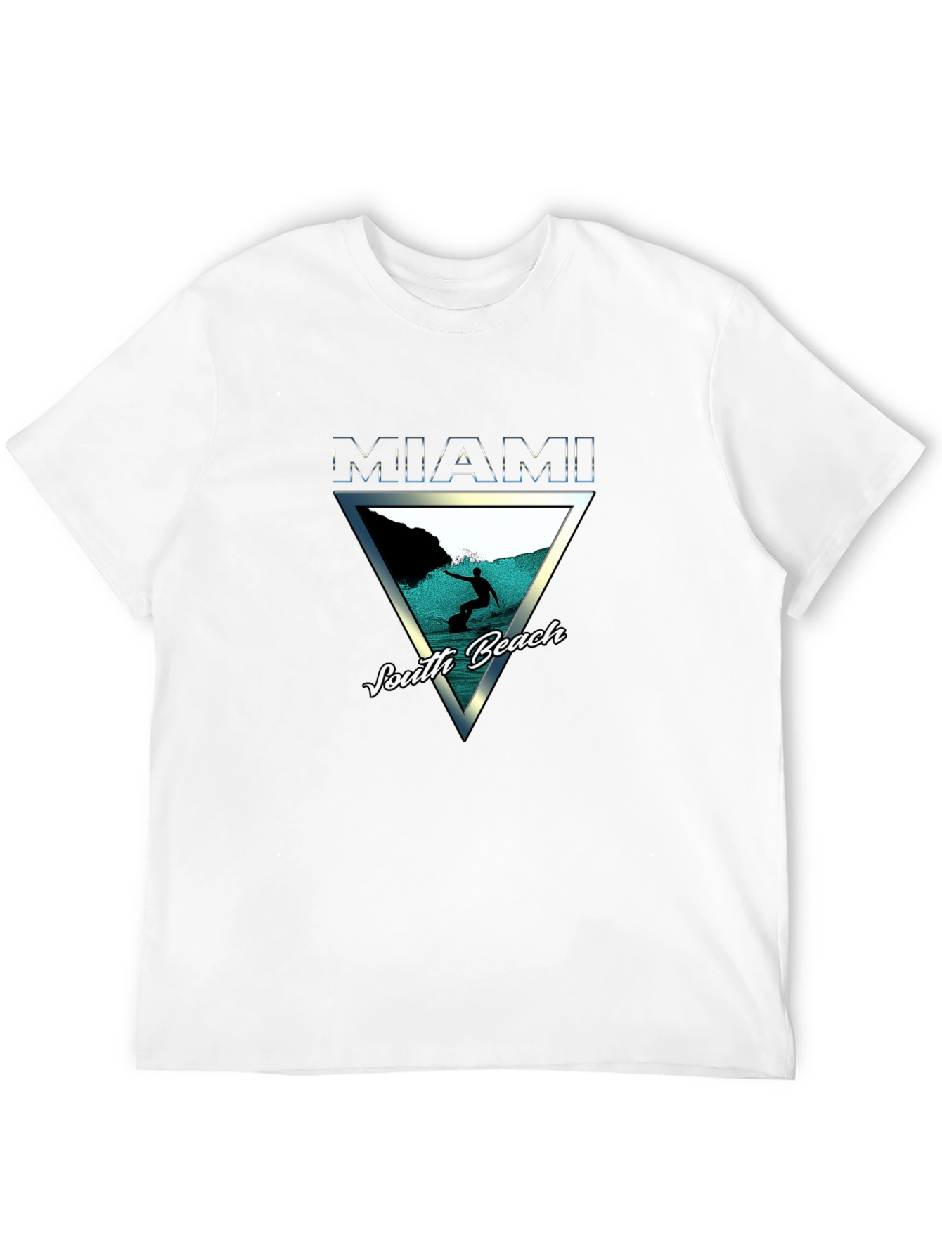 Miami South Beach Graphic Tee - Surfer Design