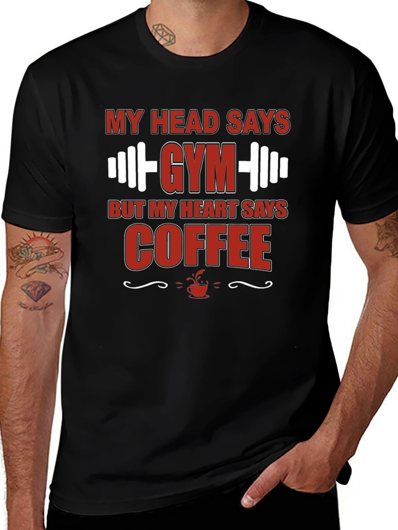 Gym and Coffee Mens Graphic Tee