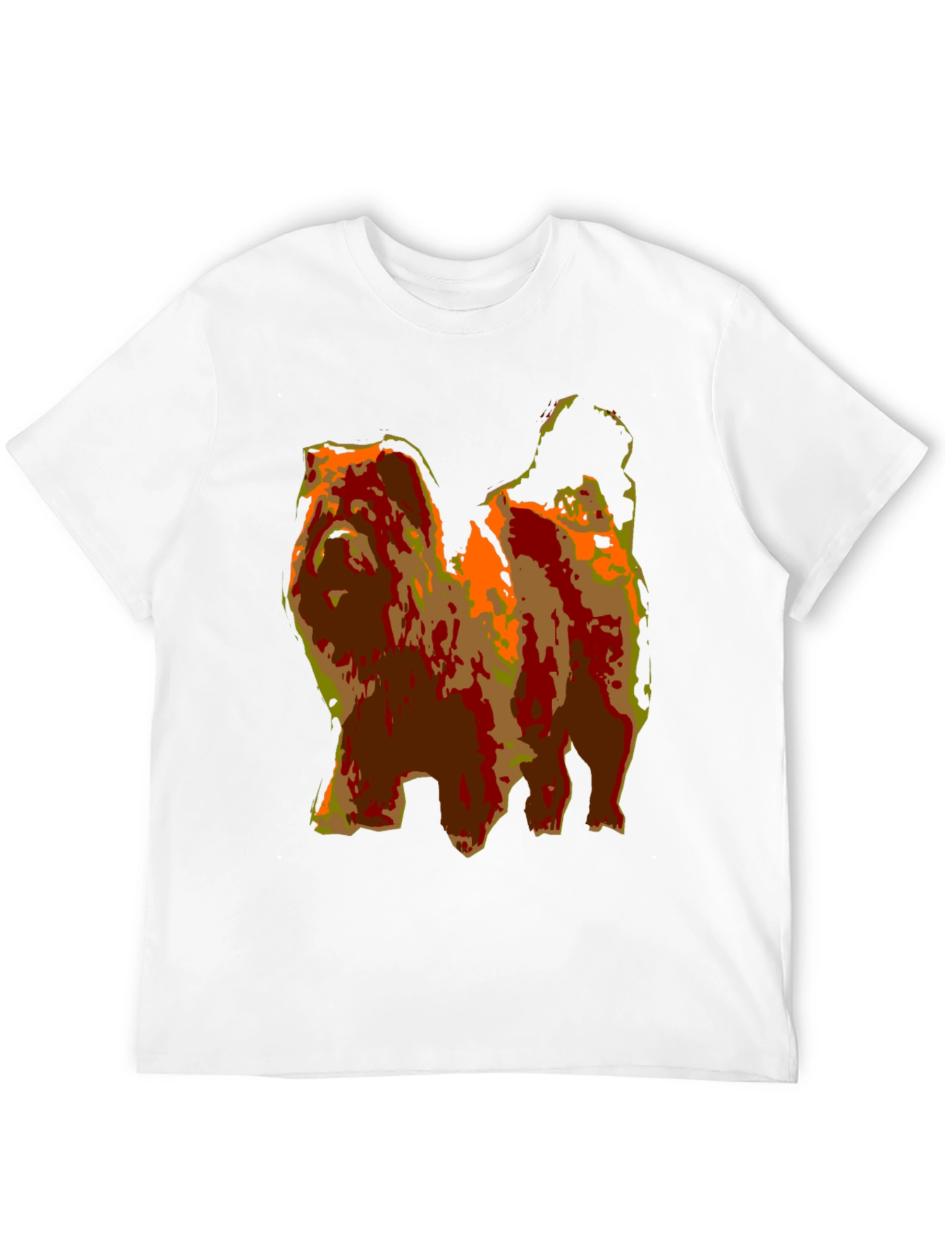 Abstract Dog Graphic Print Black T-Shirt