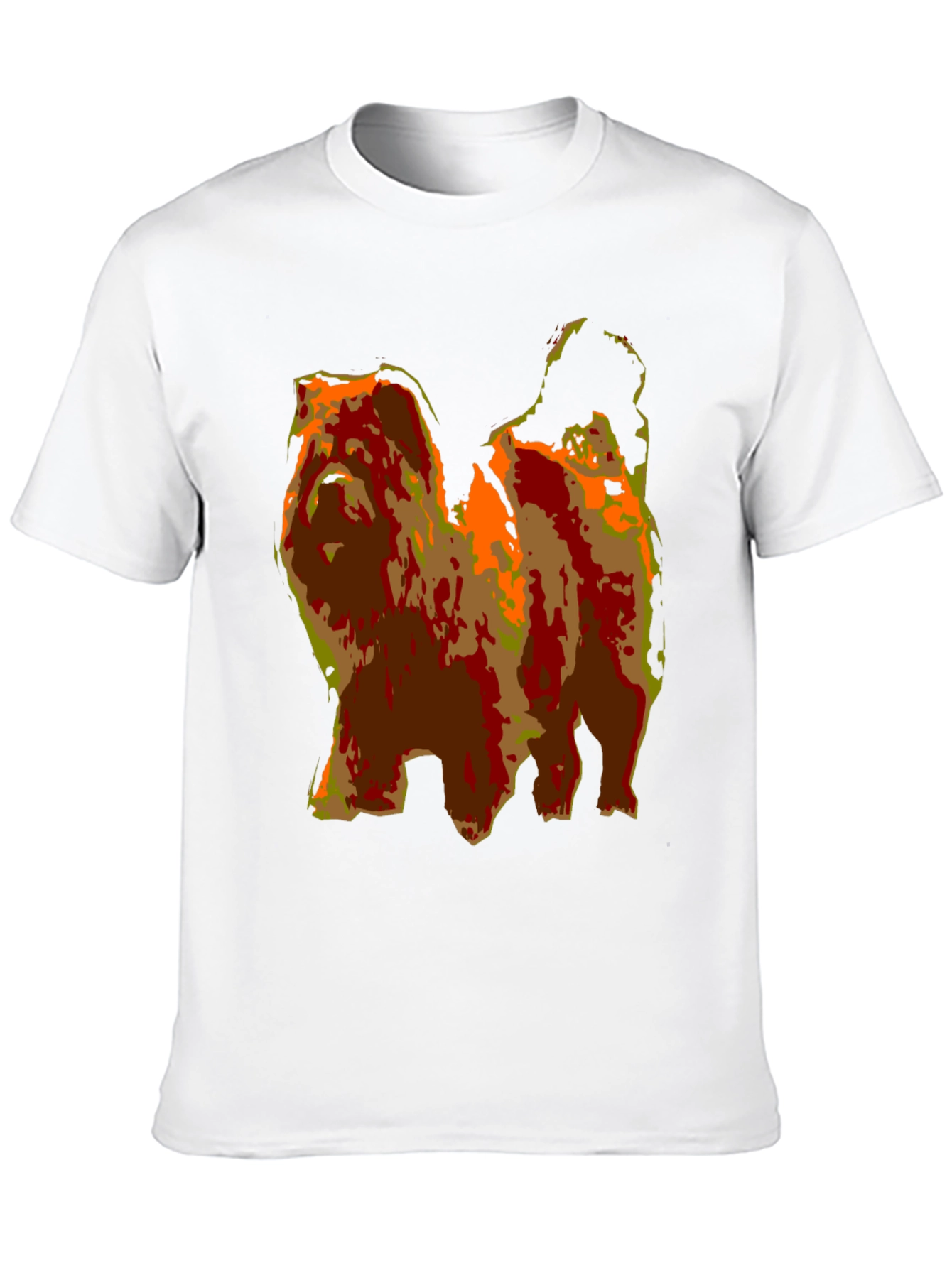 Abstract Dog Graphic Print Black T-Shirt
