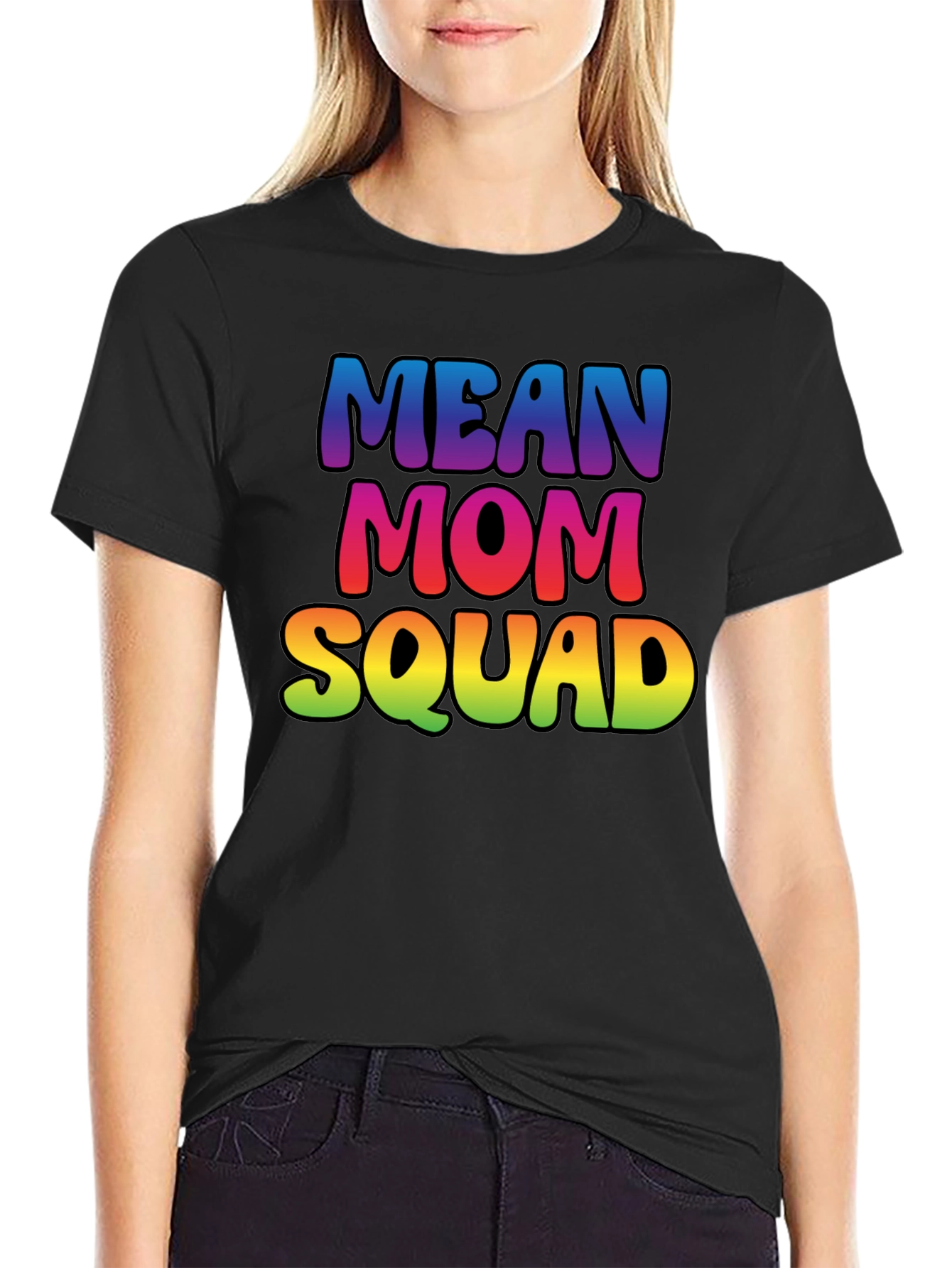 Mean Mom Squad Rainbow Graphic Tee