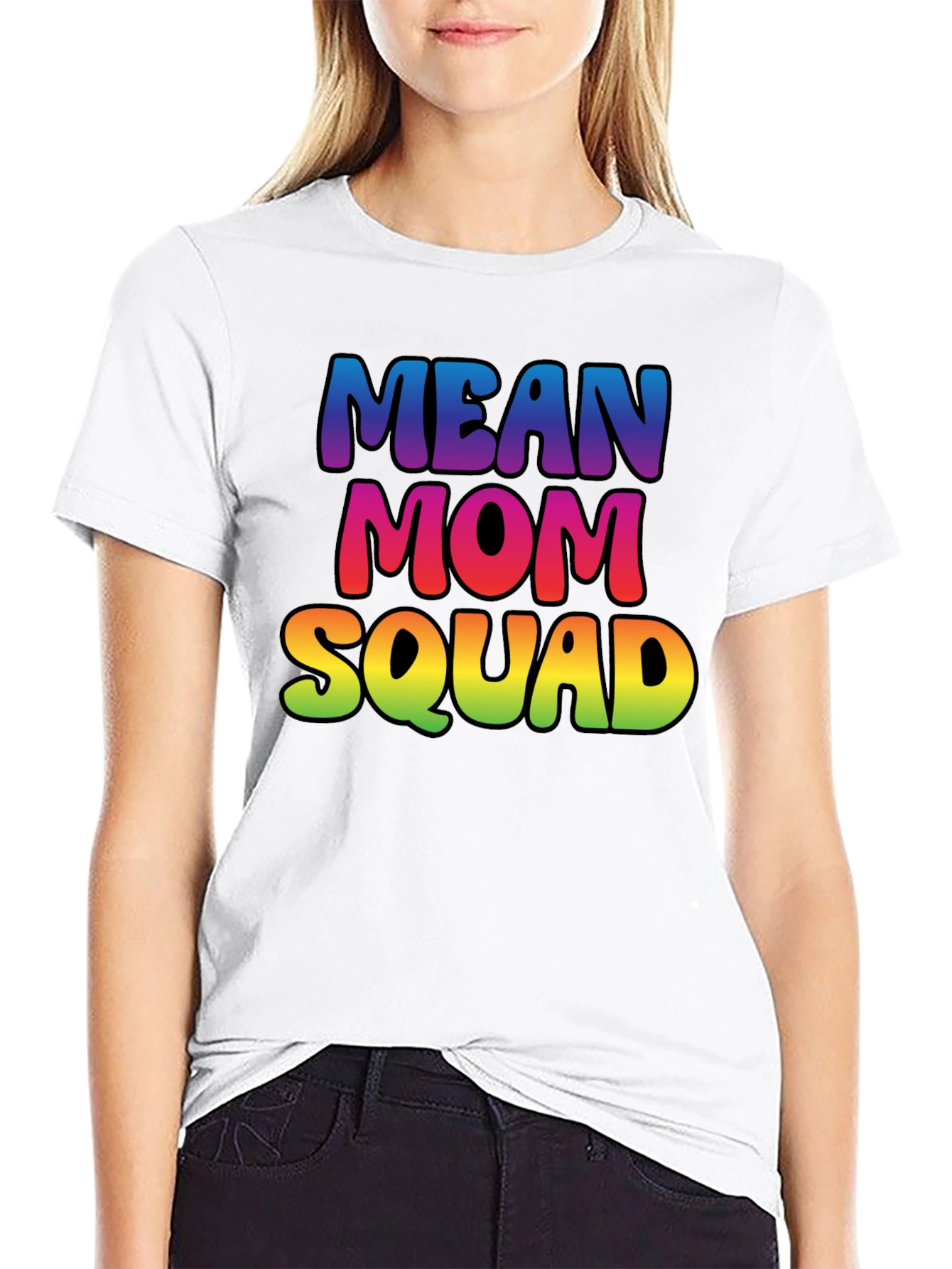 Mean Mom Squad Rainbow Graphic Tee
