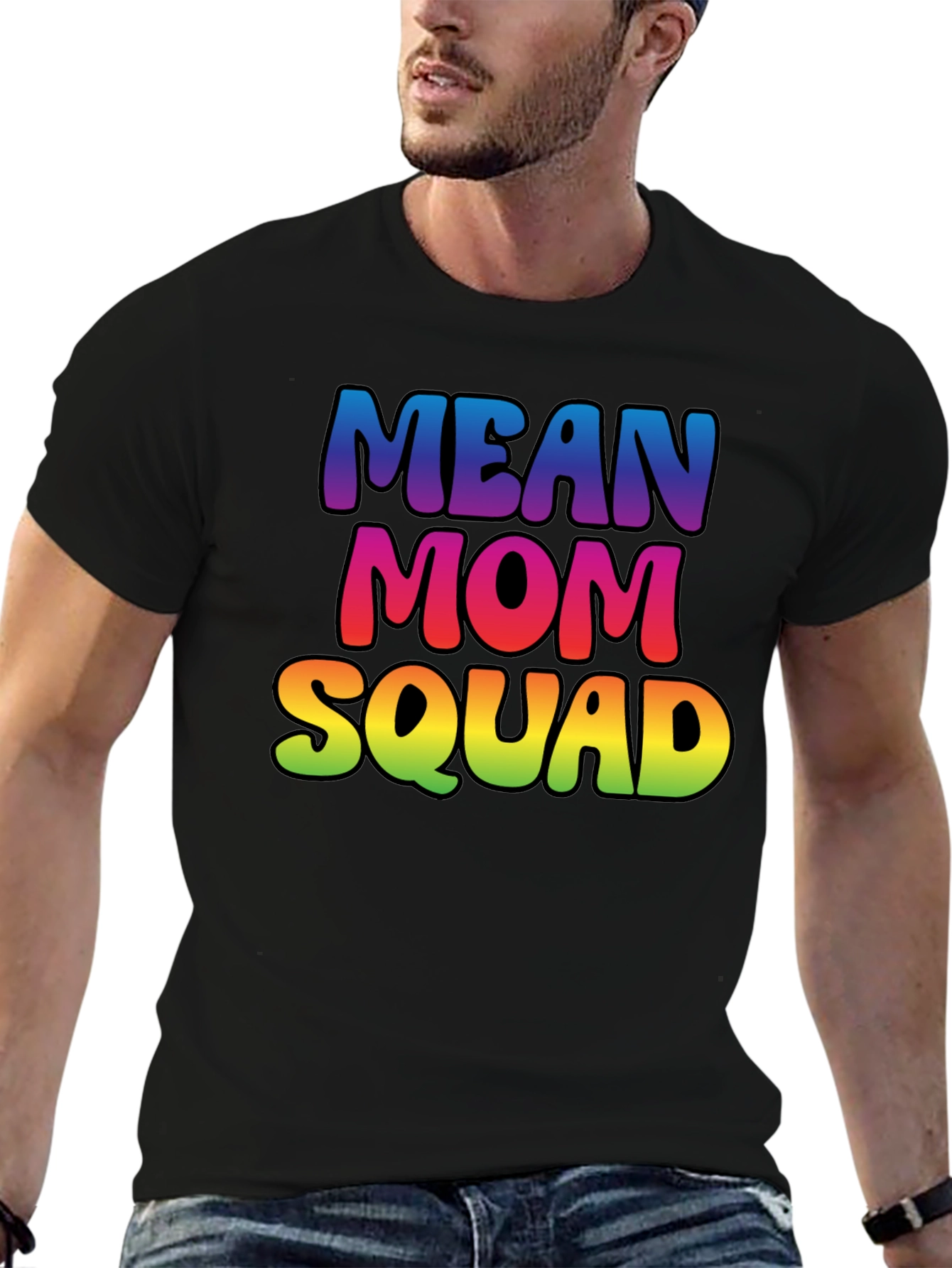 Mean Mom Squad Rainbow Graphic Tee