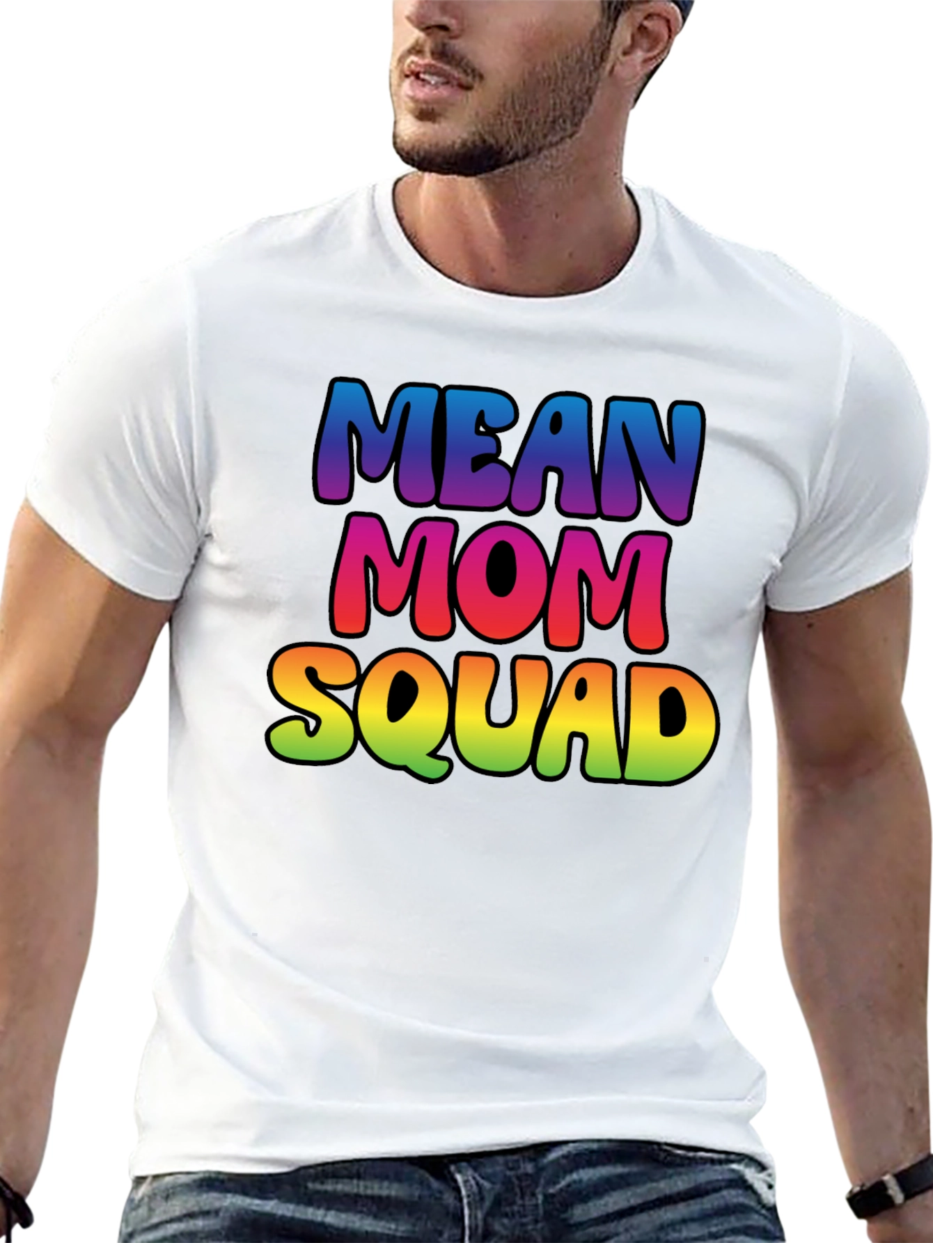 Mean Mom Squad Rainbow Graphic Tee