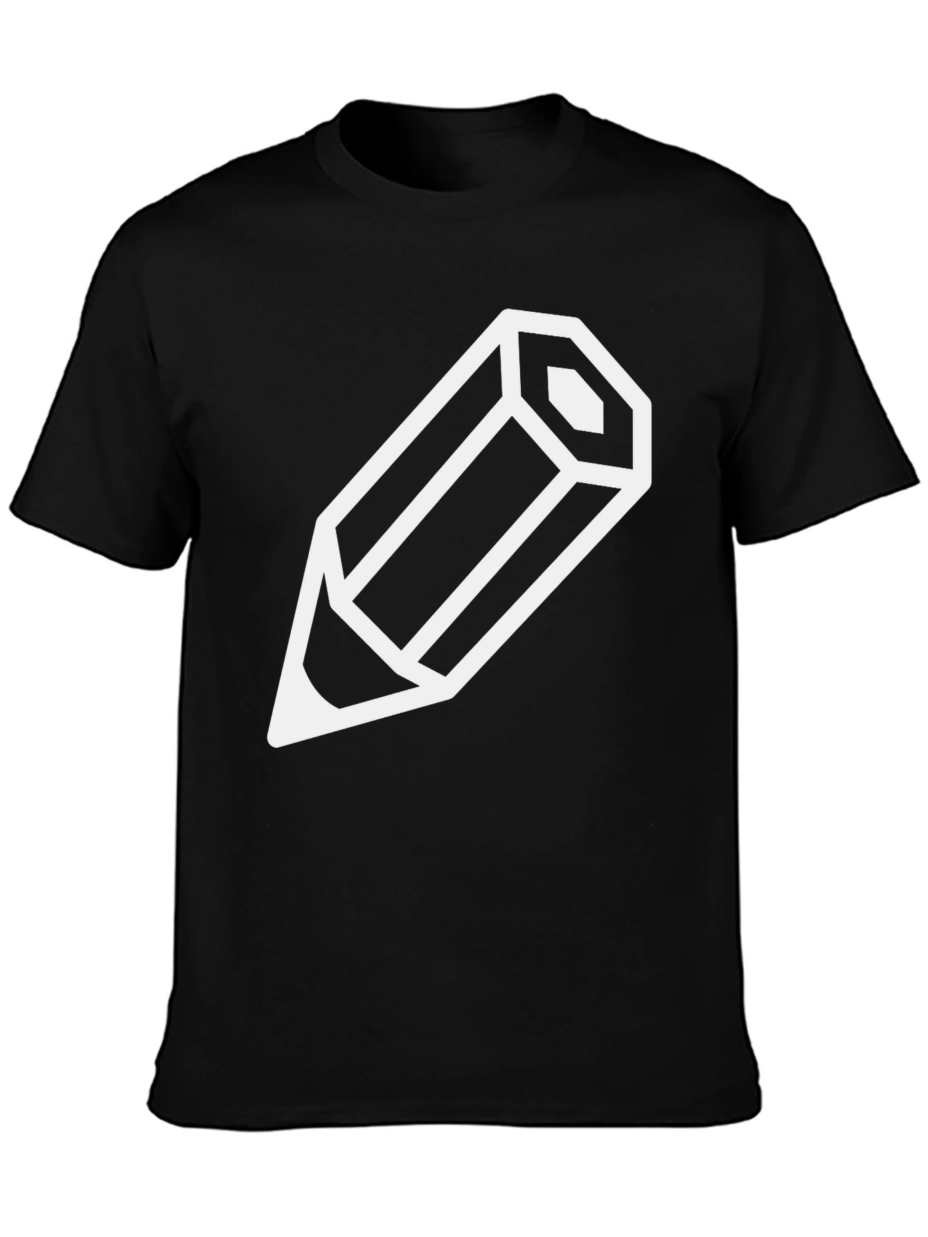 Pencil Graphic Tee - Black Cotton T-Shirt