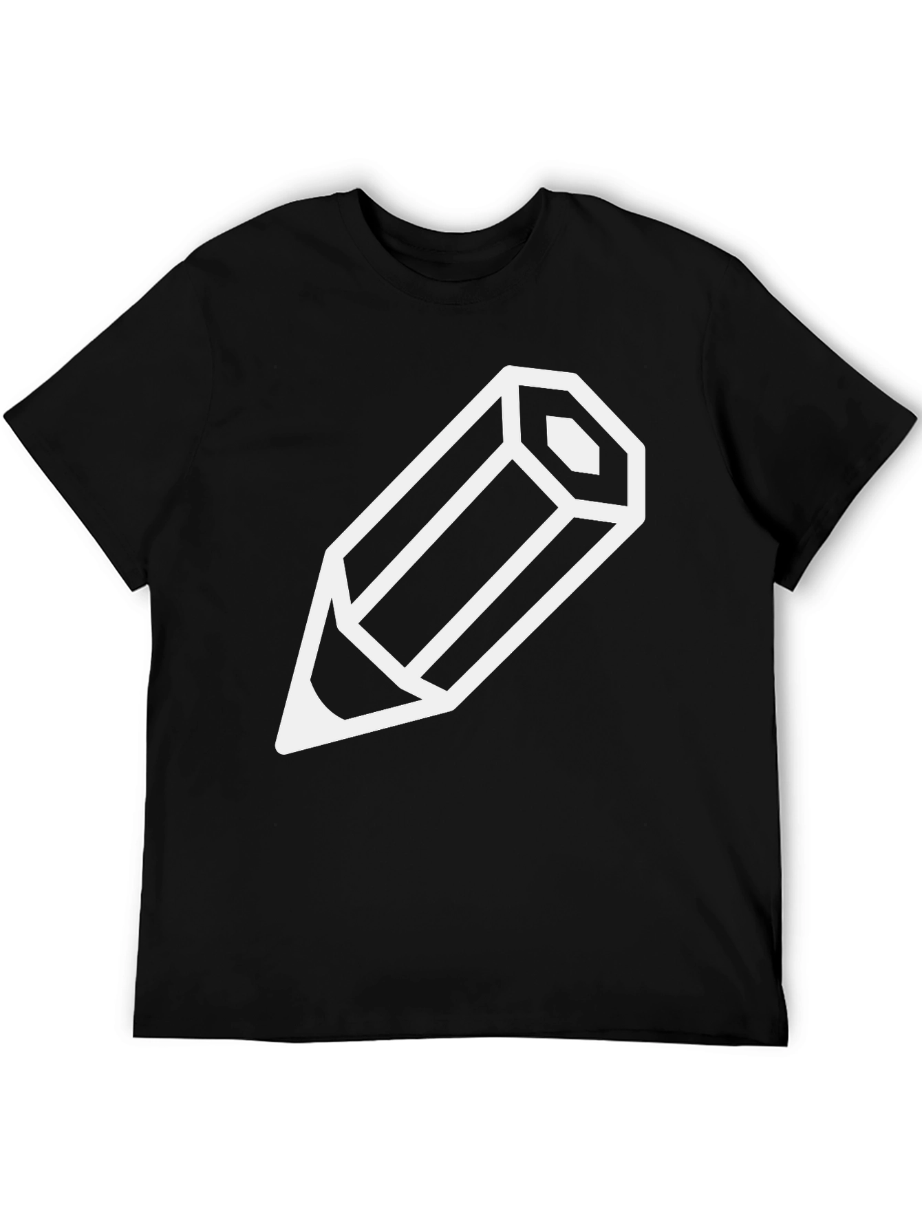 Pencil Graphic Tee - Black Cotton T-Shirt