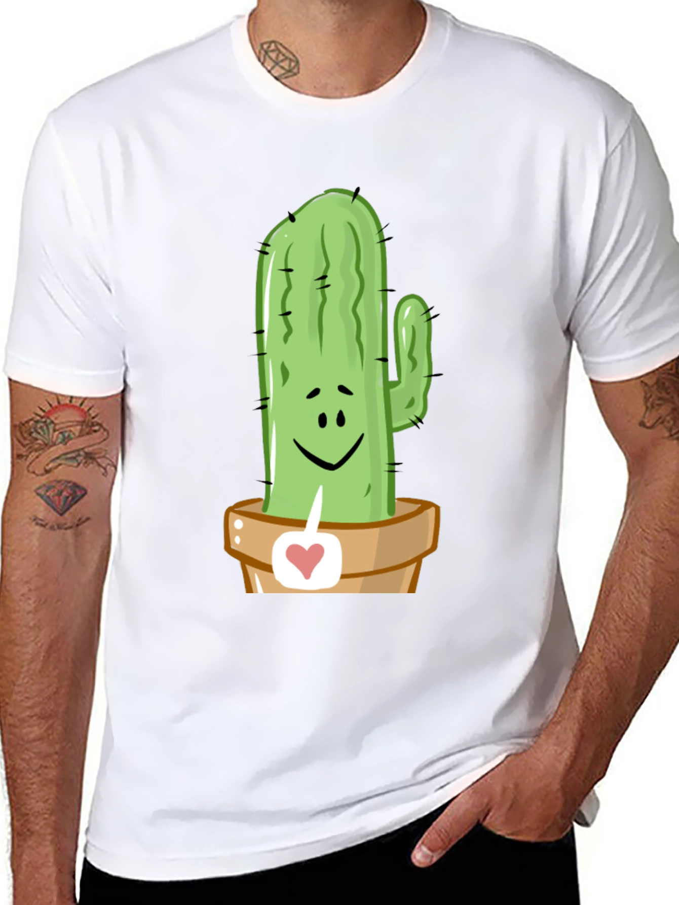 Cactus Love Graphic Tee - Unique Potted Plant Design