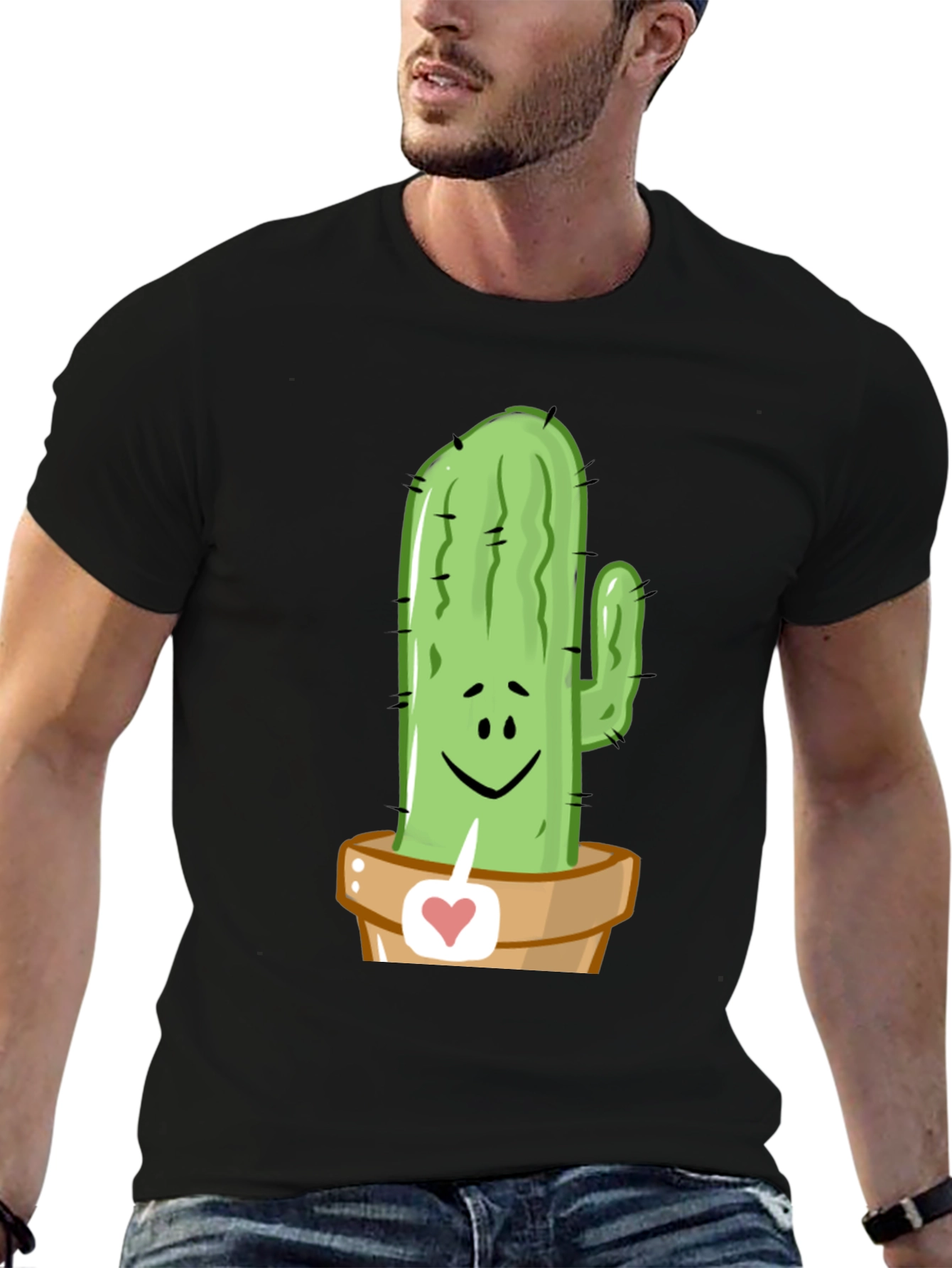 Cactus Love Graphic Tee - Unique Potted Plant Design