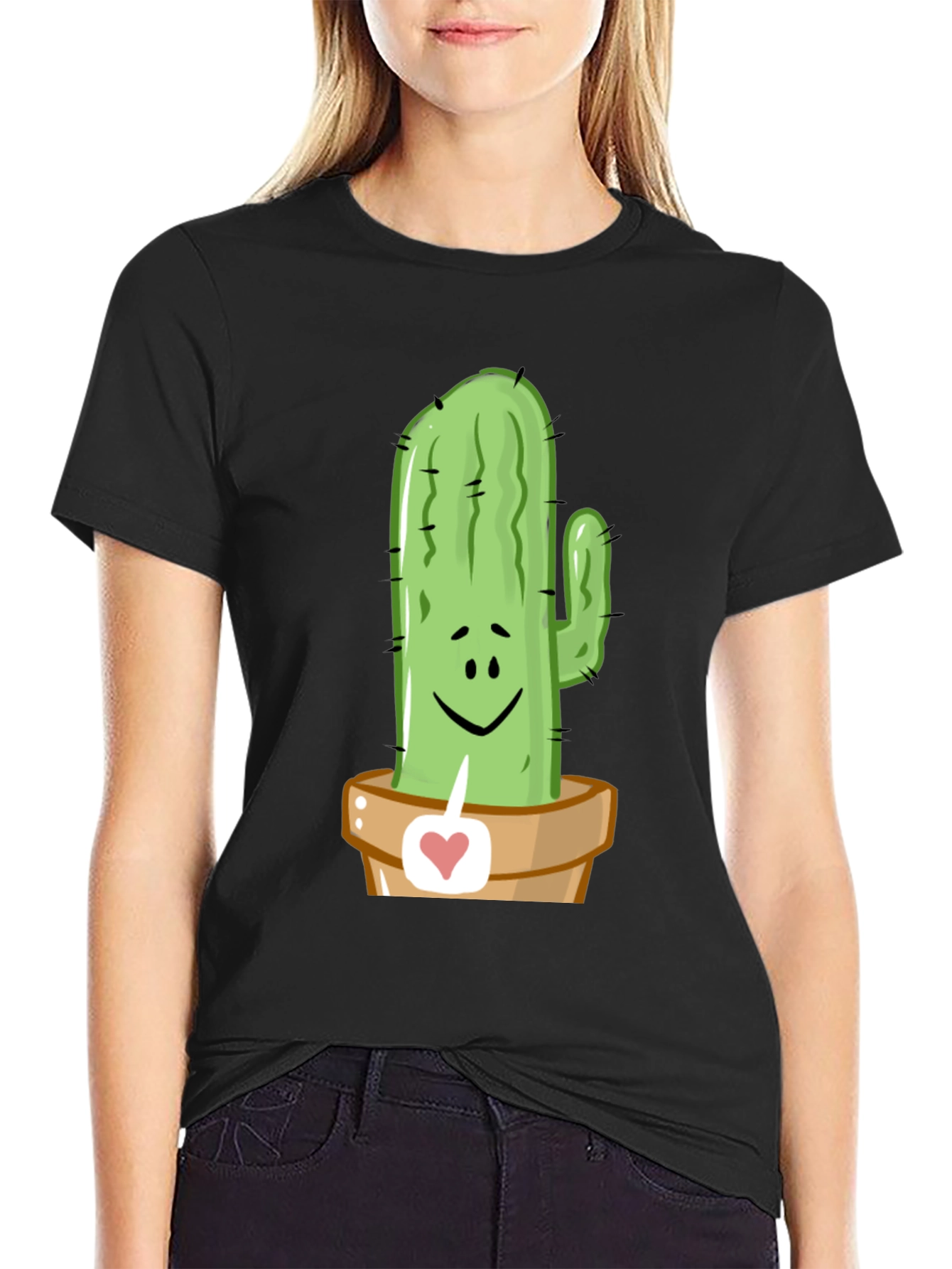 Cactus Love Graphic Tee - Unique Potted Plant Design
