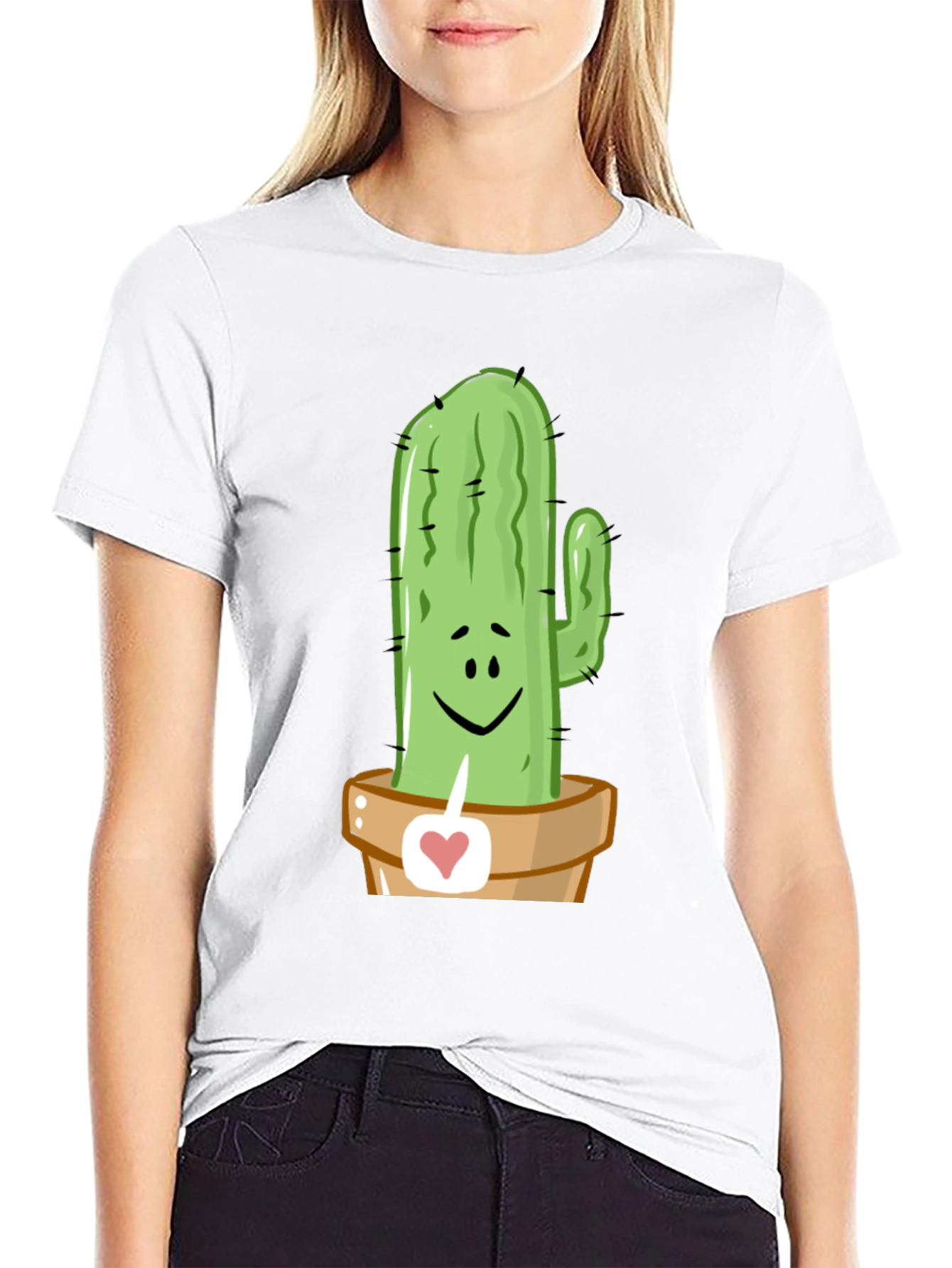 Cactus Love Graphic Tee - Unique Potted Plant Design