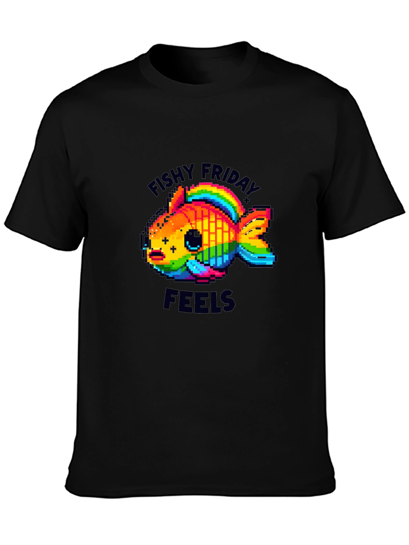 Fishy Friday Feels Pixel Art Graphic Tee