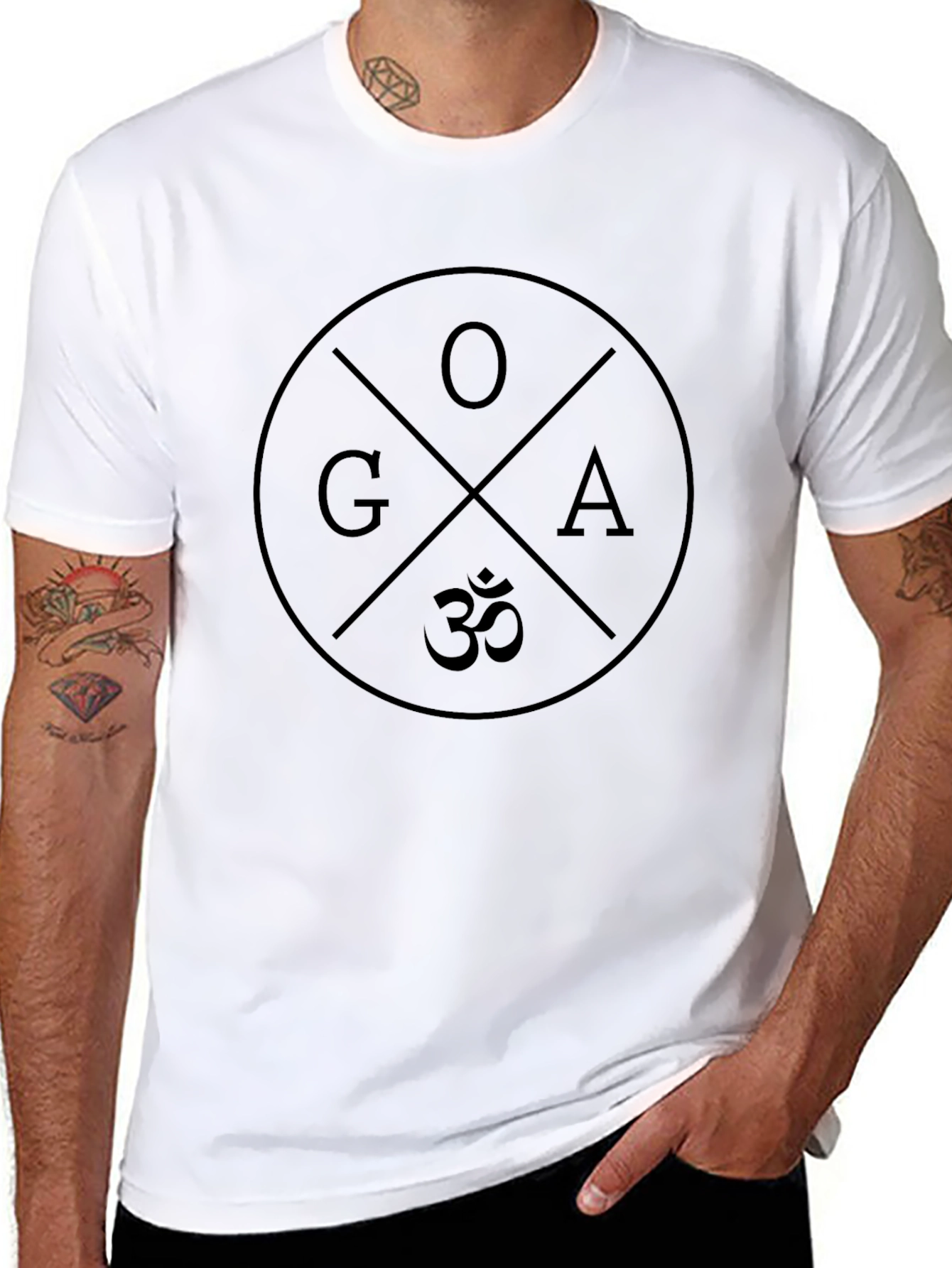 Mens Black Goa Print Graphic T-Shirt