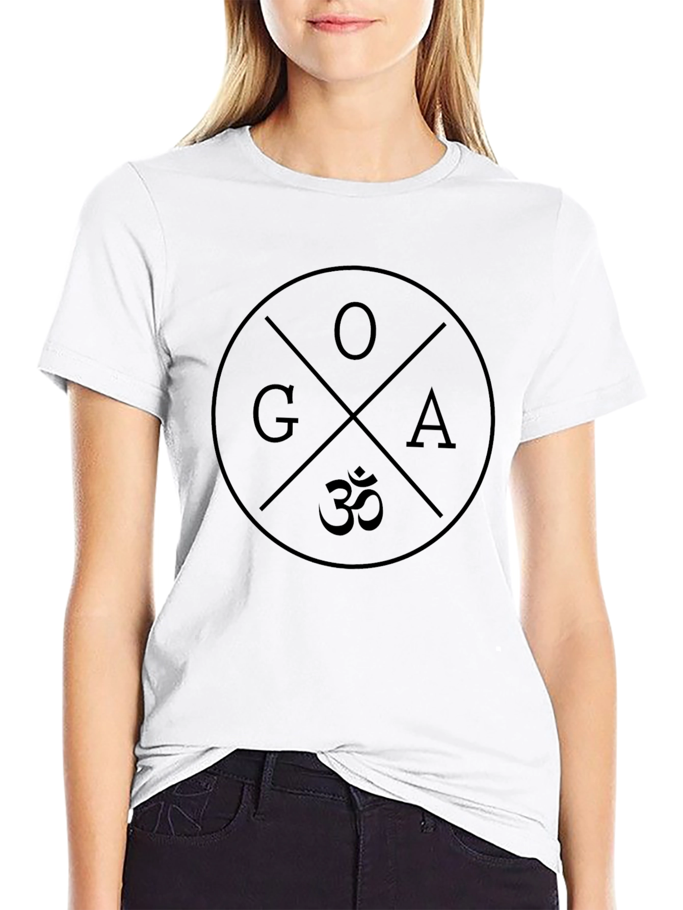 Mens Black Goa Print Graphic T-Shirt