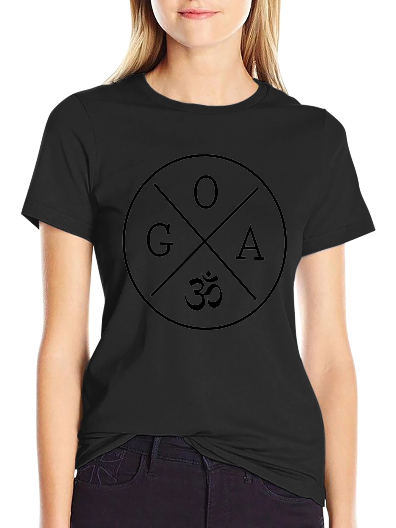Mens Black Goa Print Graphic T-Shirt