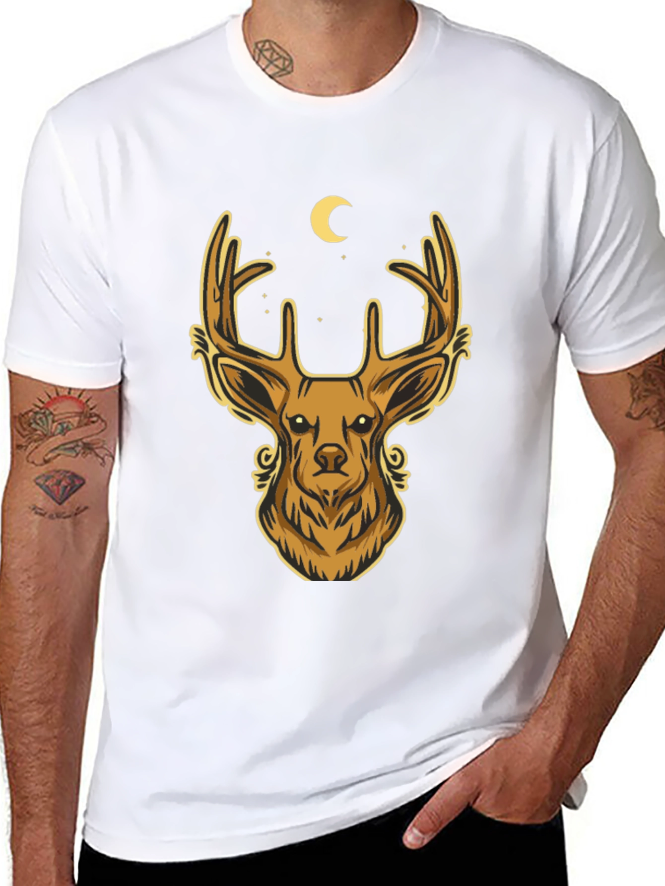 Deer Graphic T-Shirt - Mens Black Tee