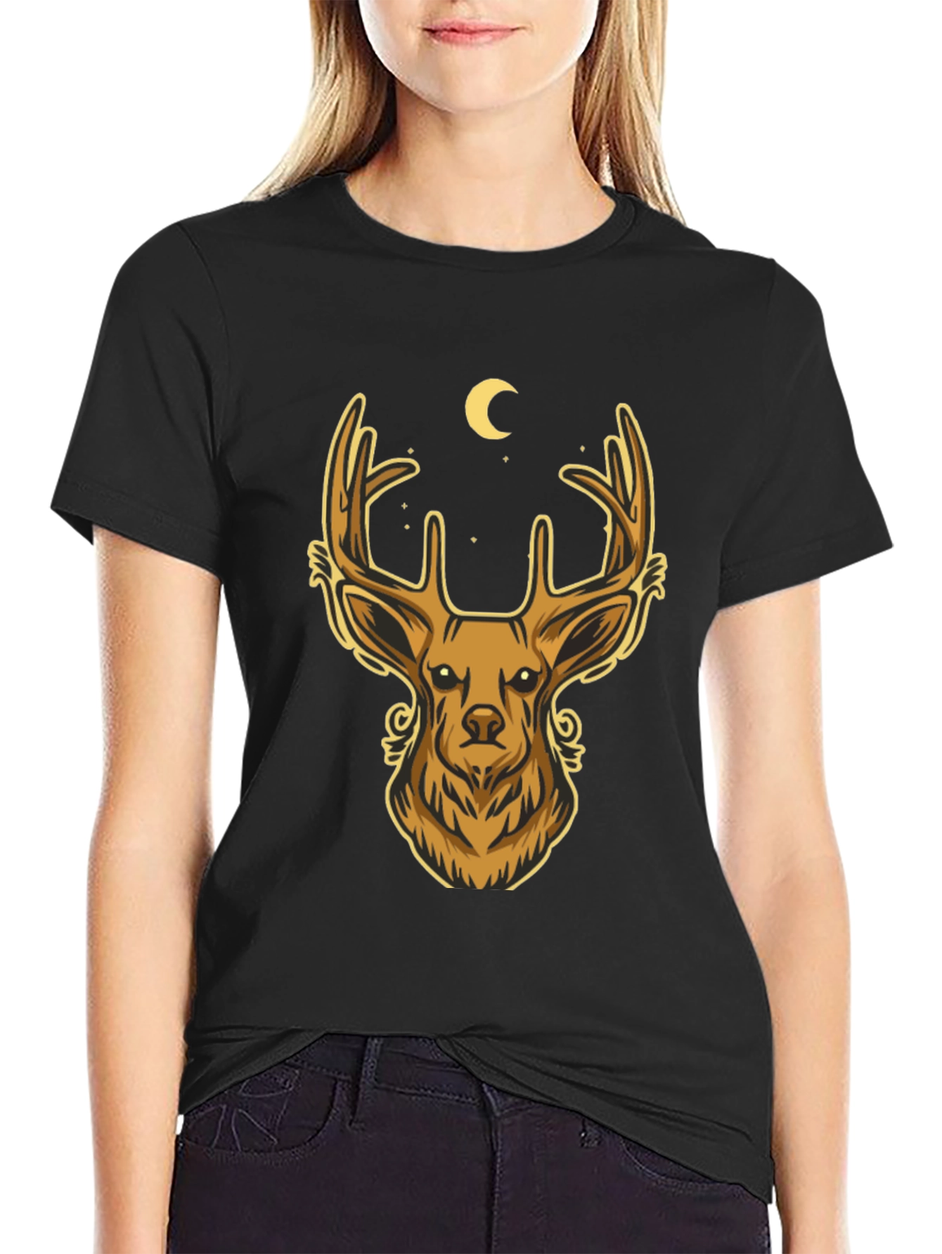 Deer Graphic T-Shirt - Mens Black Tee