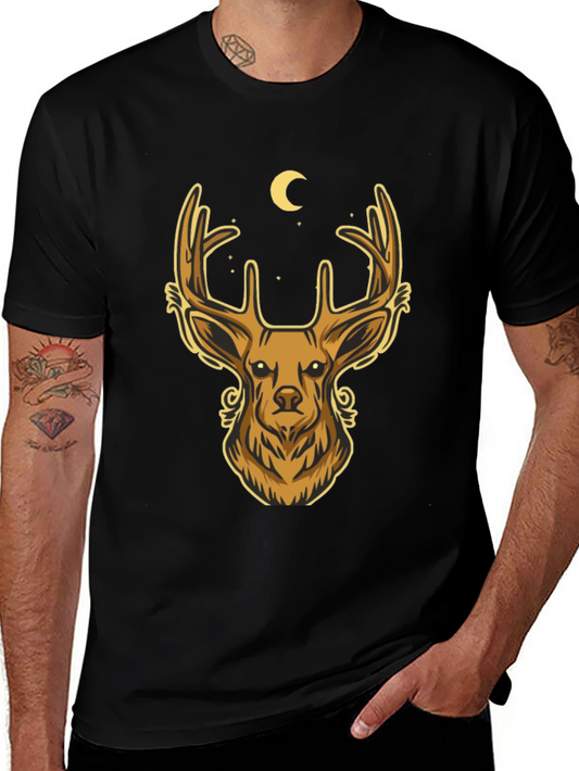 Deer Graphic T-Shirt - Mens Black Tee