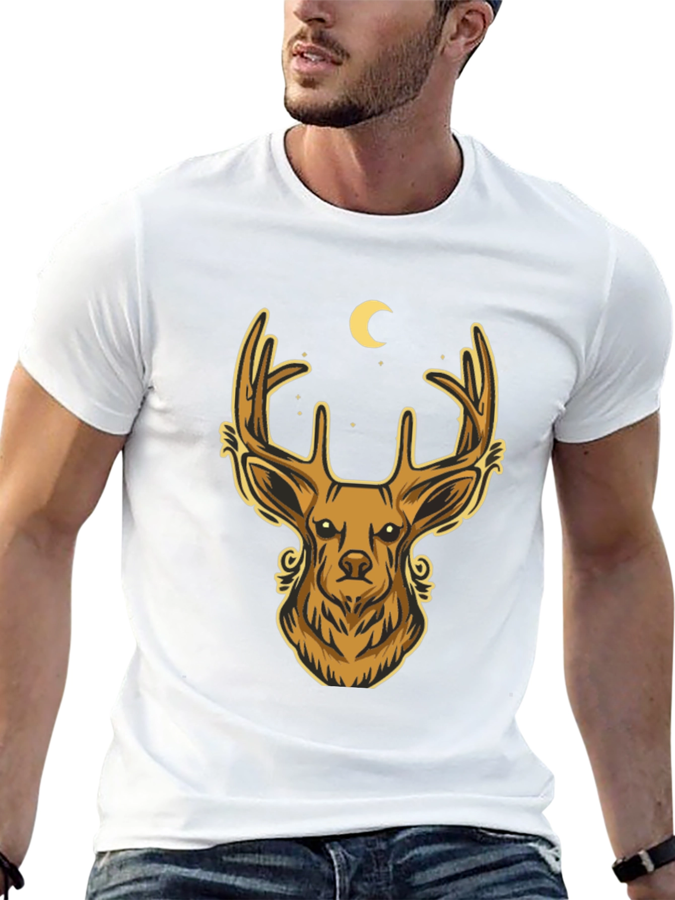 Deer Graphic T-Shirt - Mens Black Tee