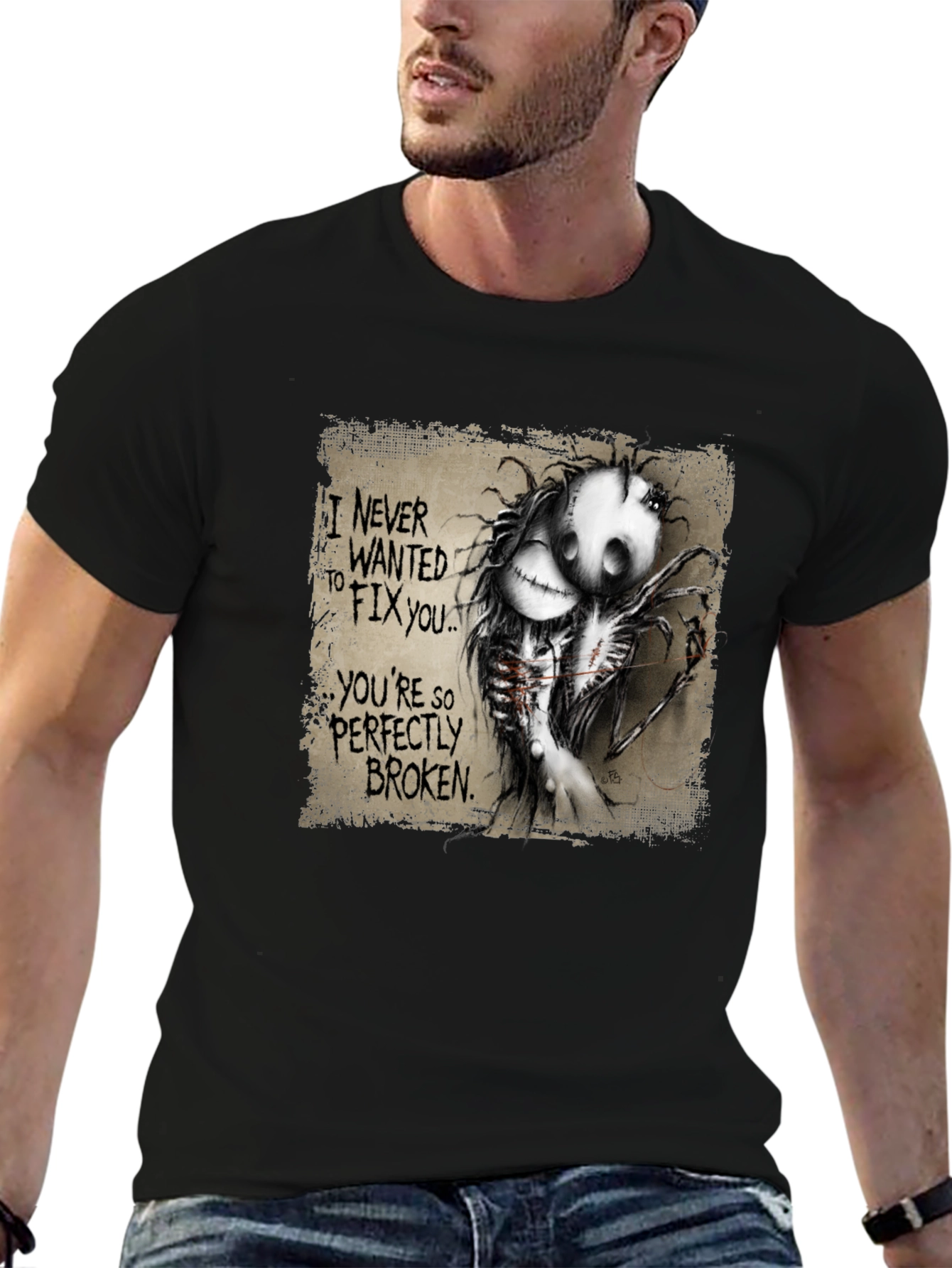 Perfectly Broken Graphic Tee - Unisex Black T-Shirt