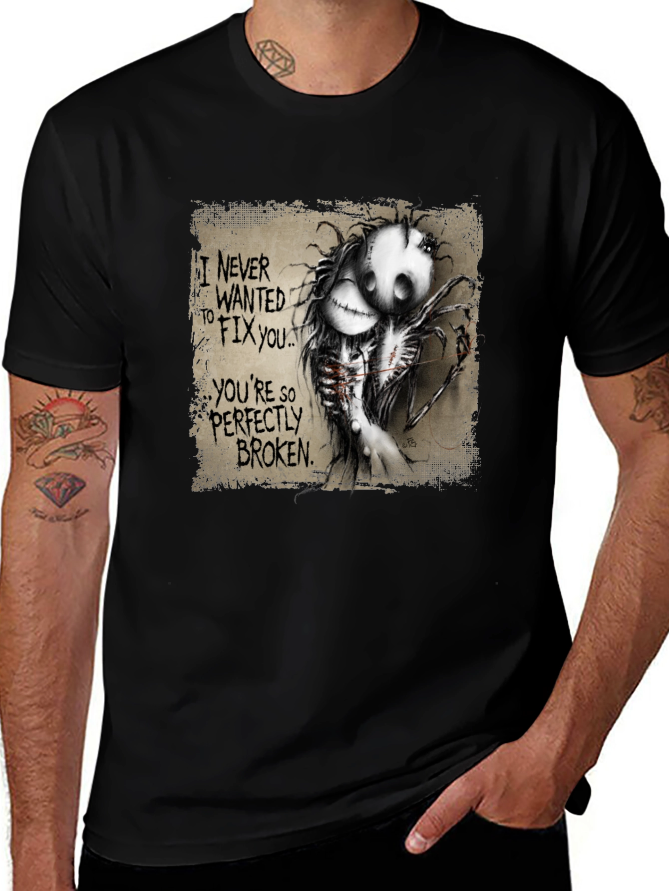 Perfectly Broken Graphic Tee - Unisex Black T-Shirt