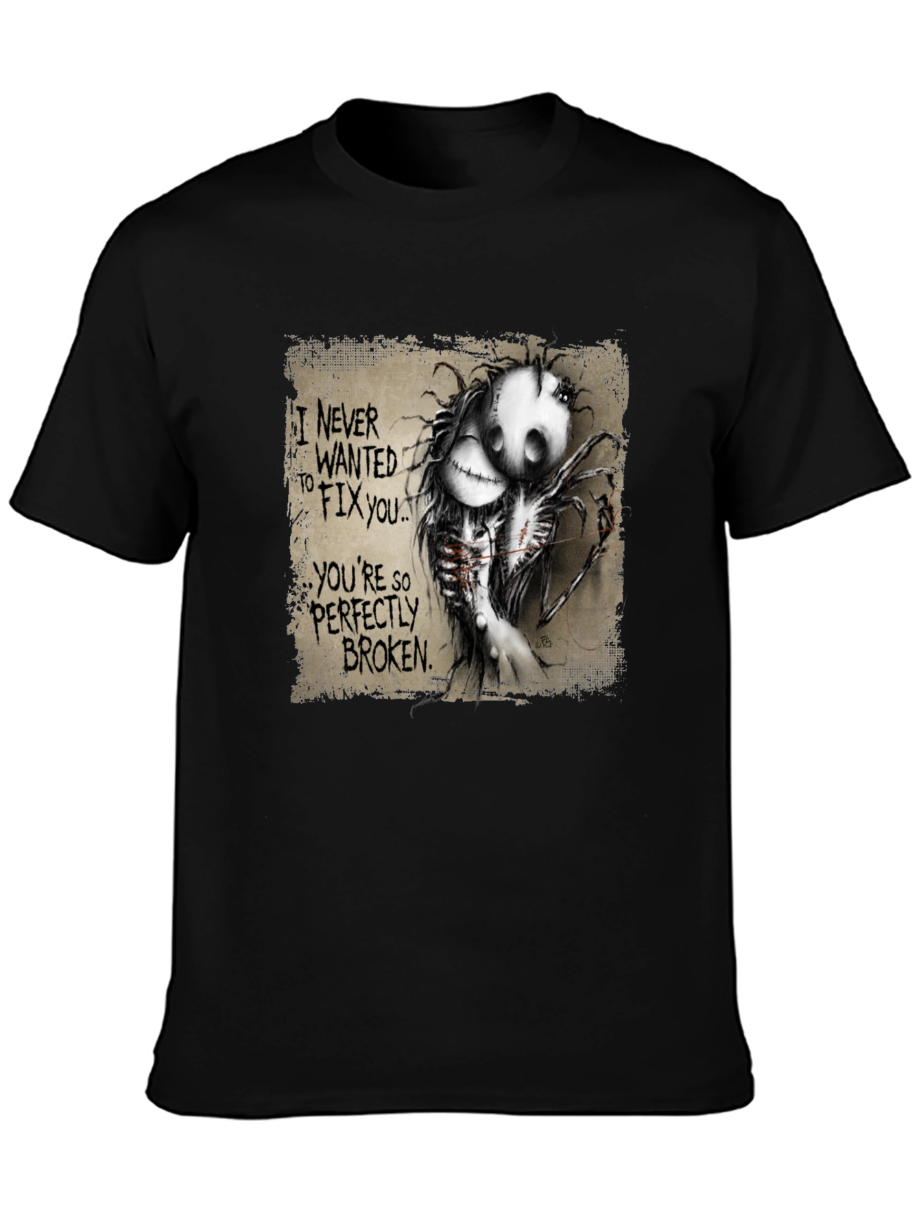 Perfectly Broken Graphic Tee - Unisex Black T-Shirt