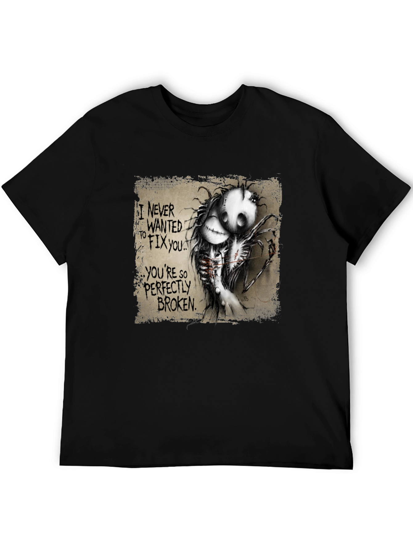 Perfectly Broken Graphic Tee - Unisex Black T-Shirt