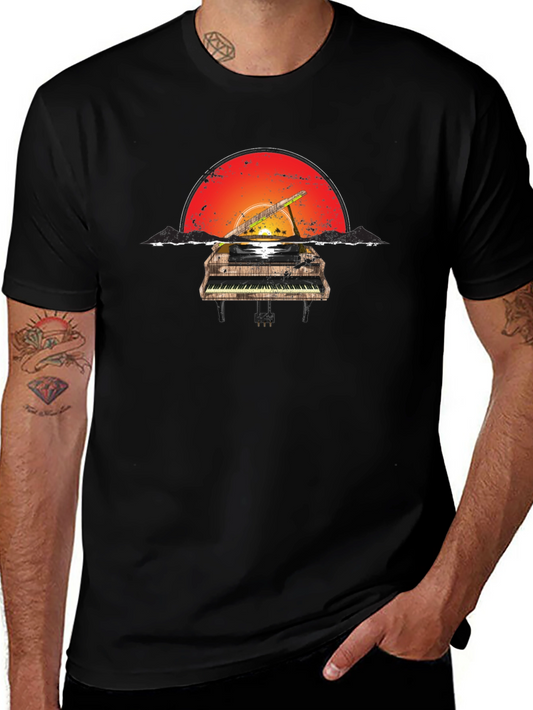 Sunset Piano Graphic Tee