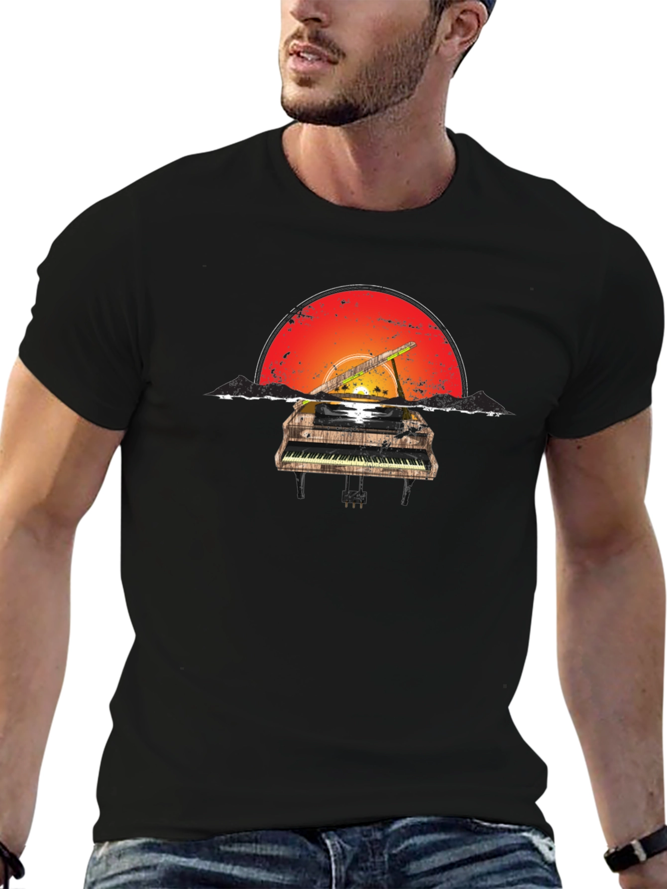 Sunset Piano Graphic Tee