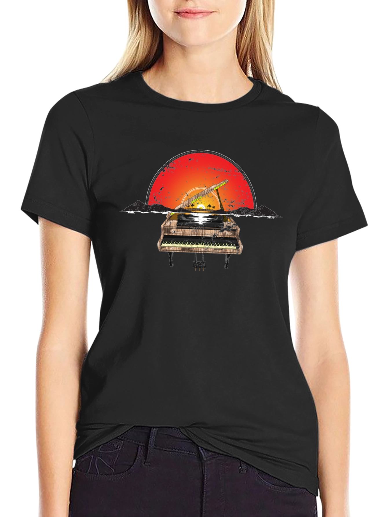 Sunset Piano Graphic Tee