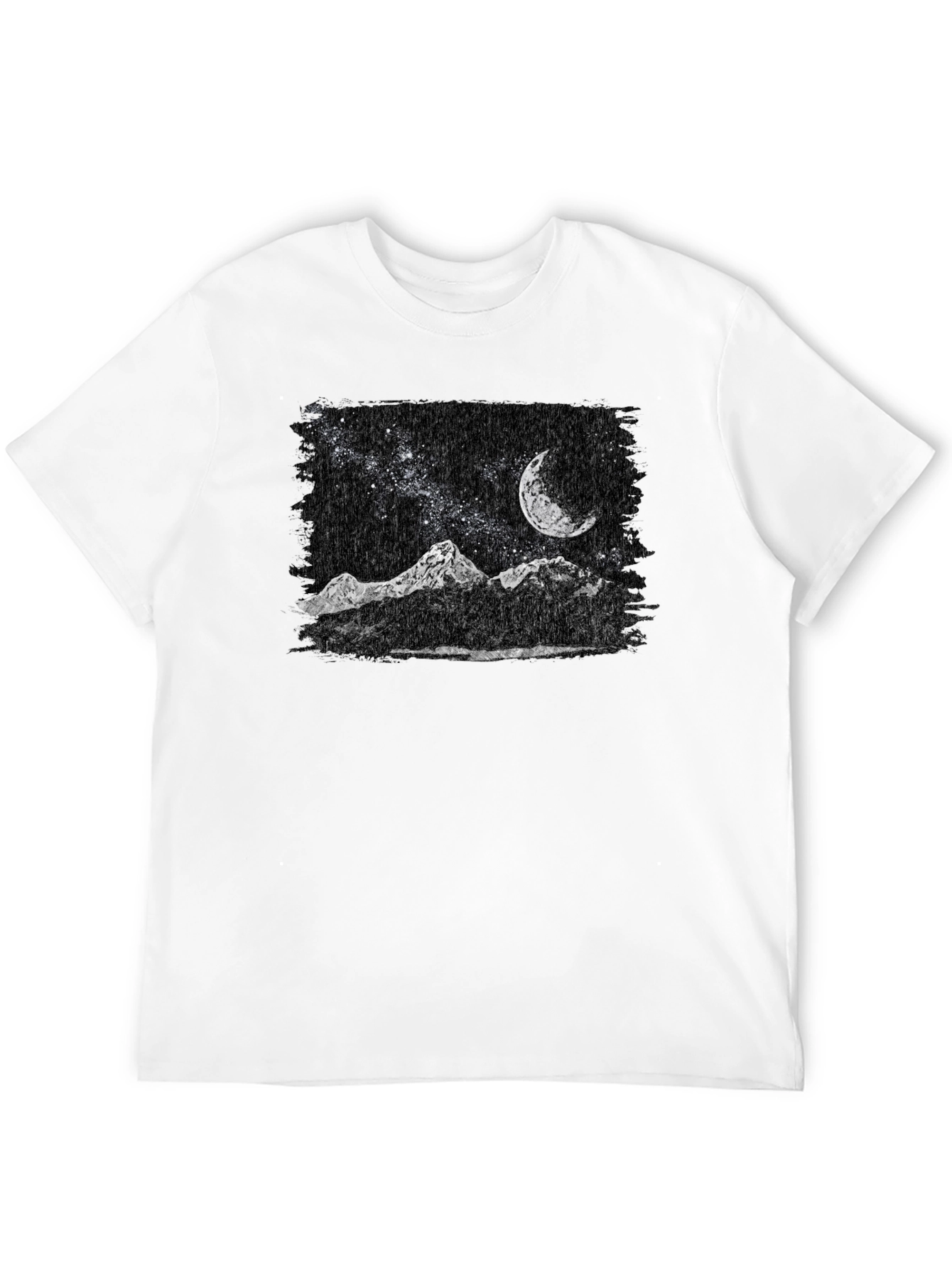 Night Sky Mountain T-Shirt - Black Graphic Tee