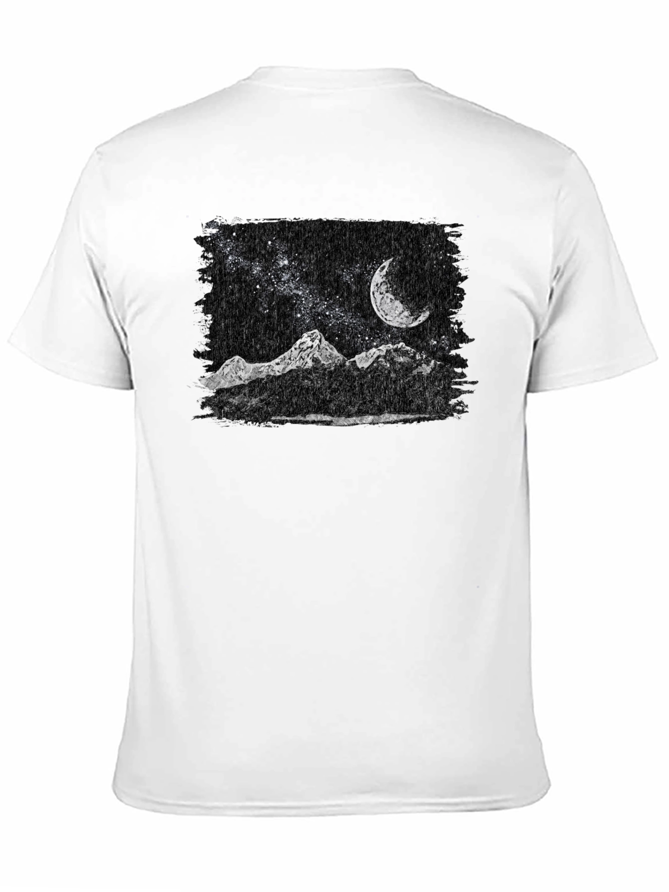 Night Sky Mountain T-Shirt - Black Graphic Tee