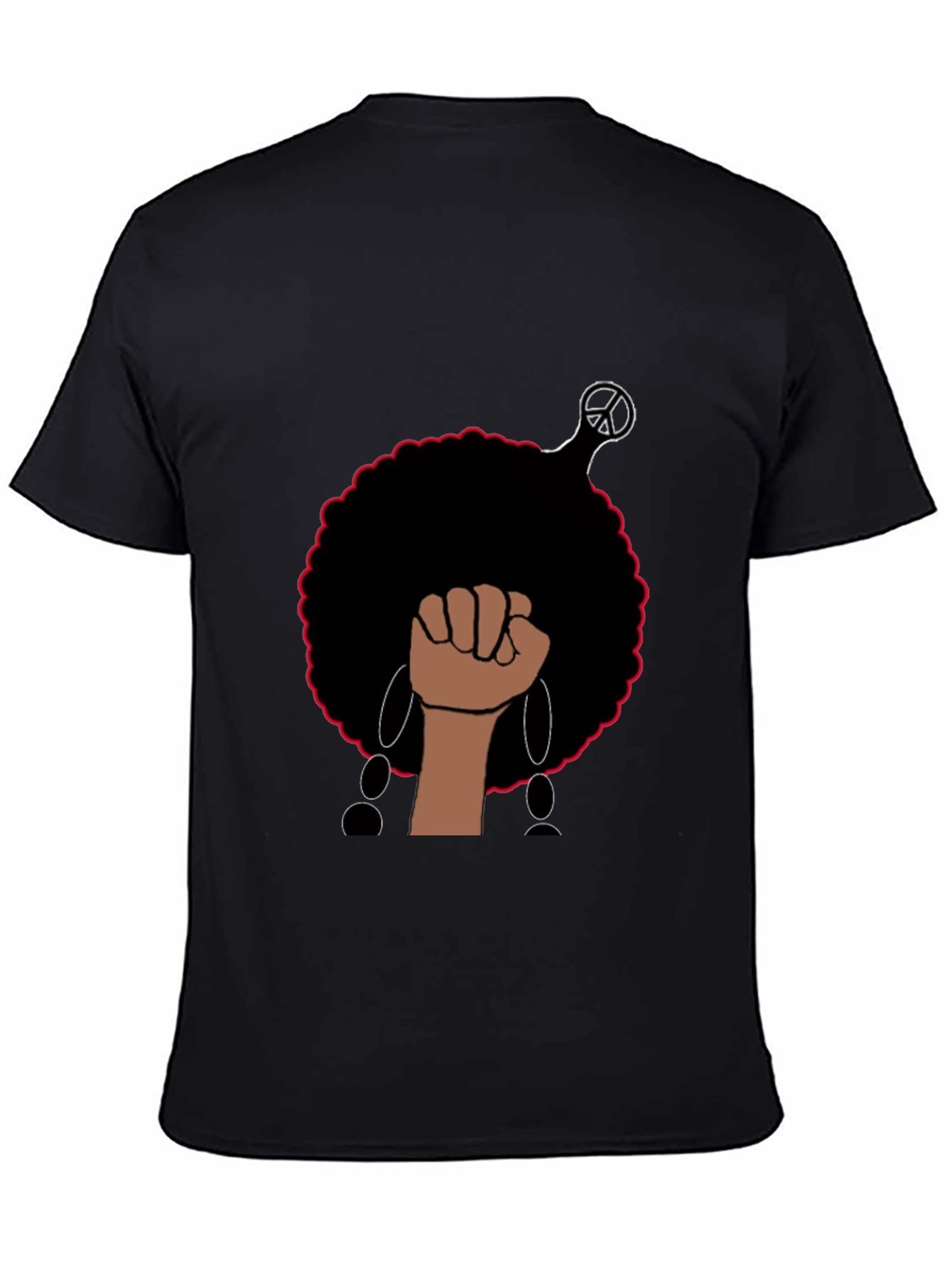 Afro Power Fist Graphic Tee - Black