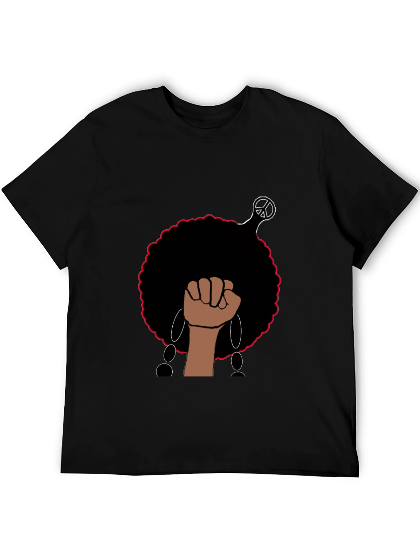 Afro Power Fist Graphic Tee - Black