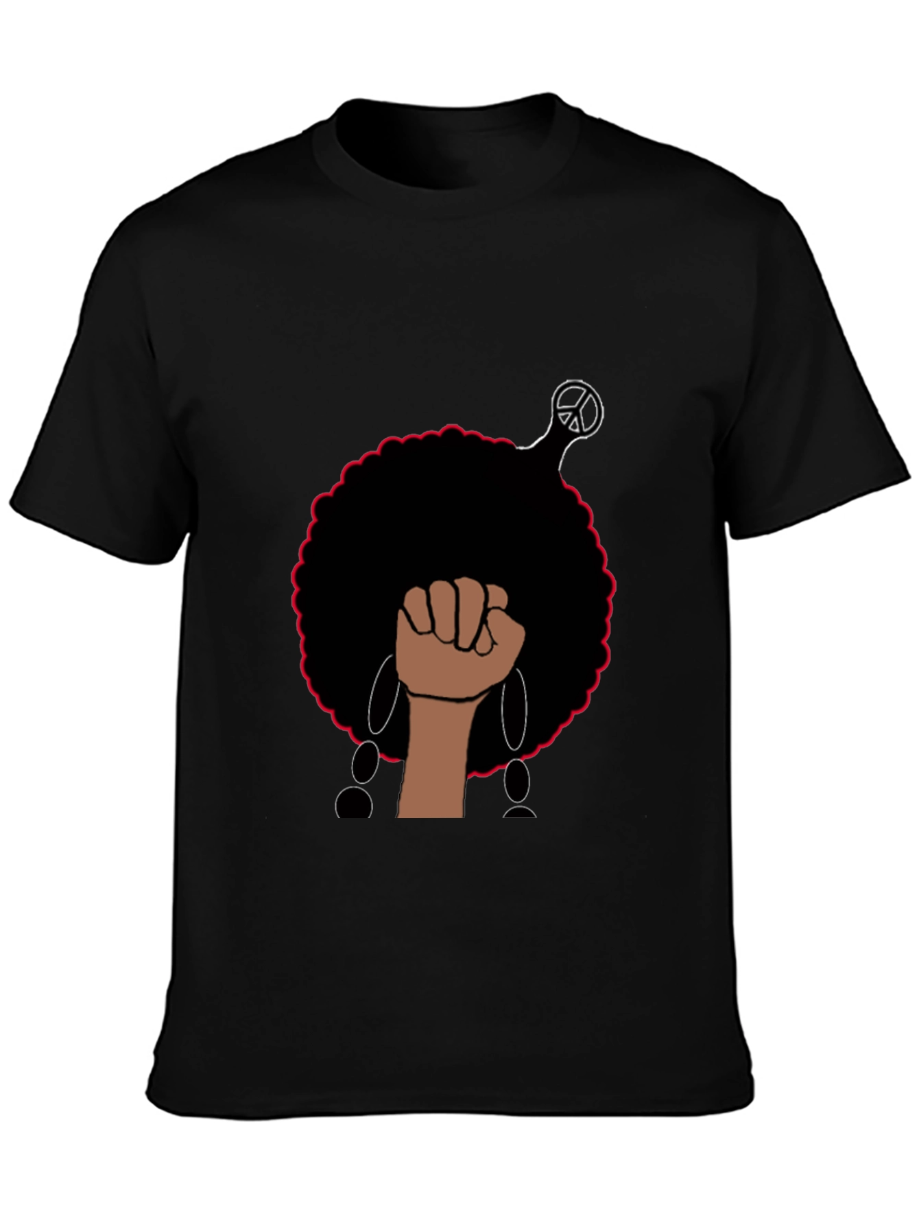Afro Power Fist Graphic Tee - Black